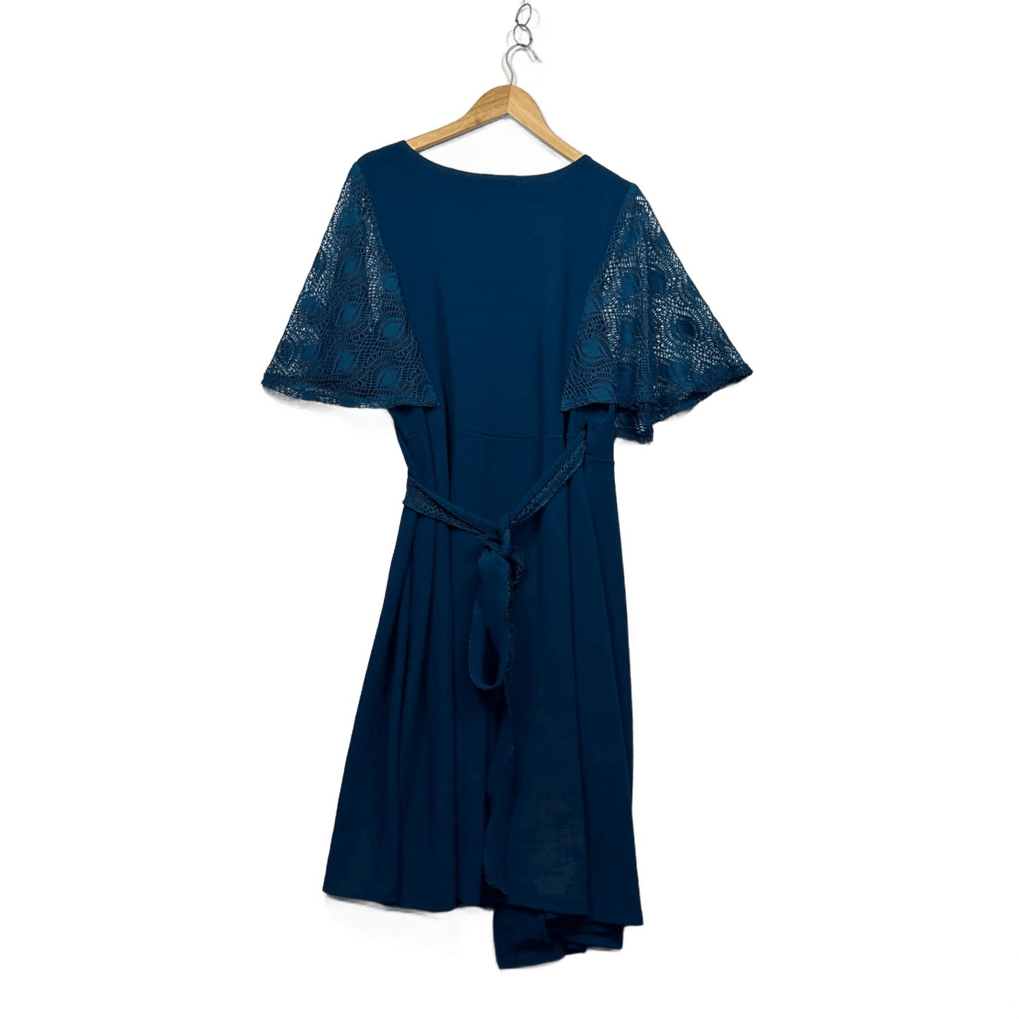 Kiyonna Women's Short Sleeve Teal Blue Cocktail Wrap Dress Size 18-20 (2)