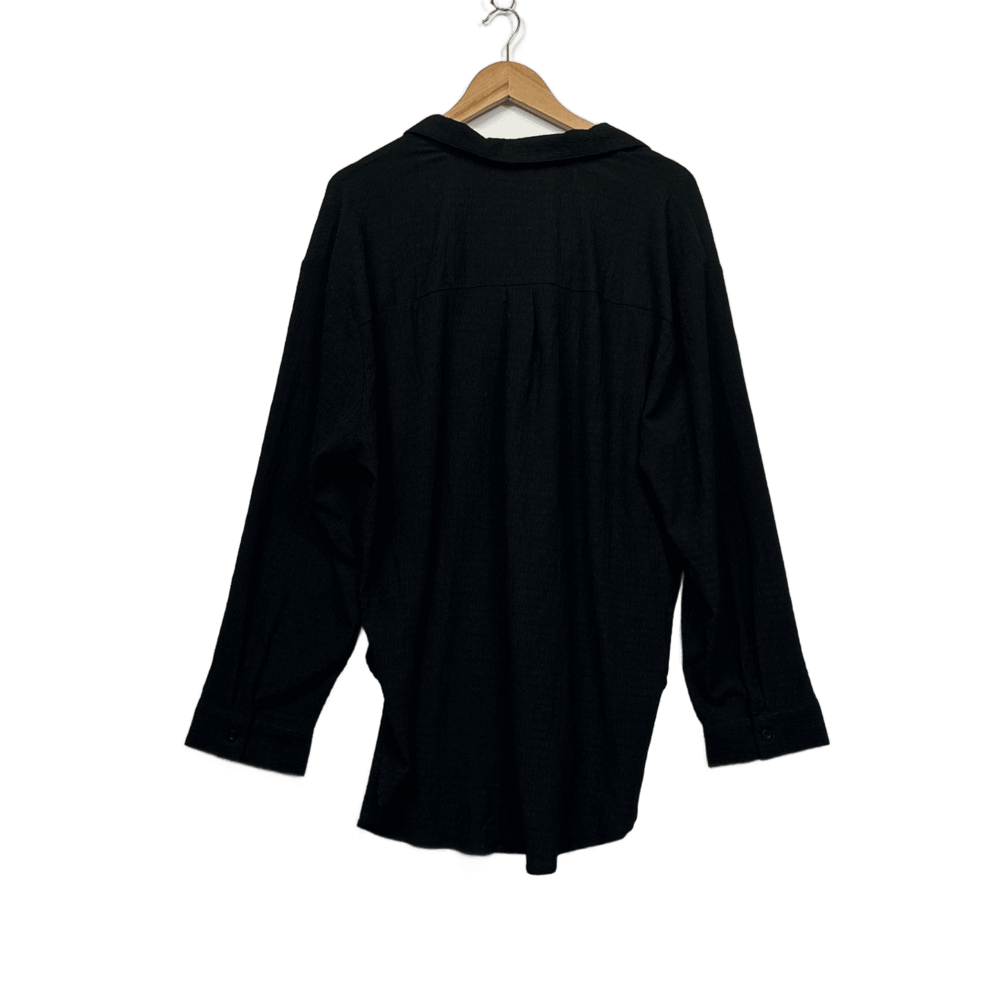 Ally Black Button Up Long Sleeve Top Shirt Blouse Size 16