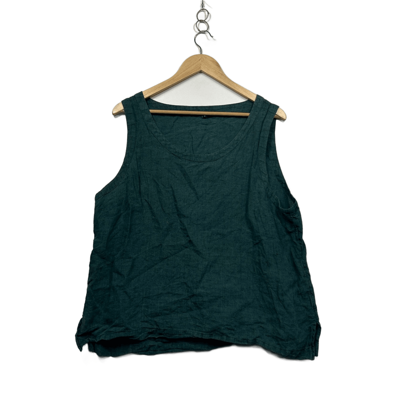 Target Green Linen Sleeveless Scoop Neck Blouse Tank Top Size 18