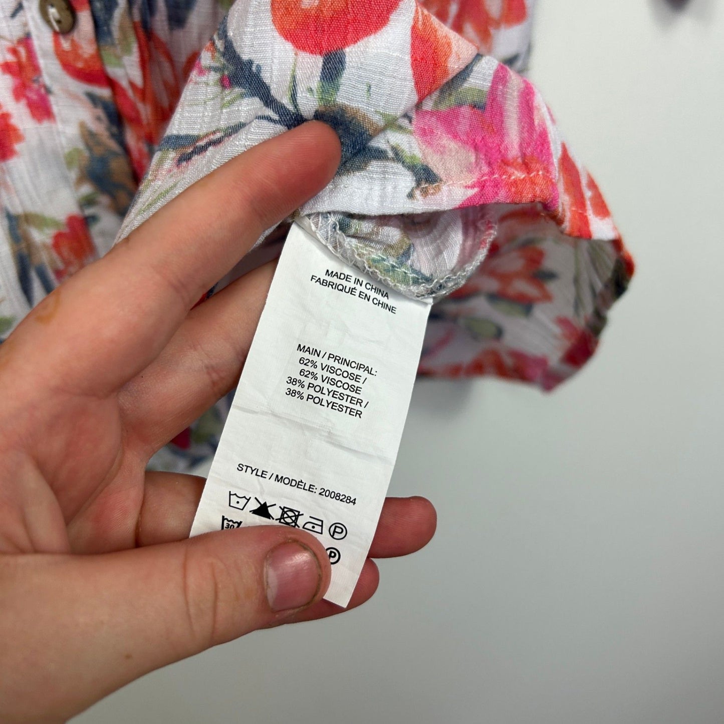Millers Women's Multicoloured Viscose Floral 3/4 Sleeve Button Up Top Size 16