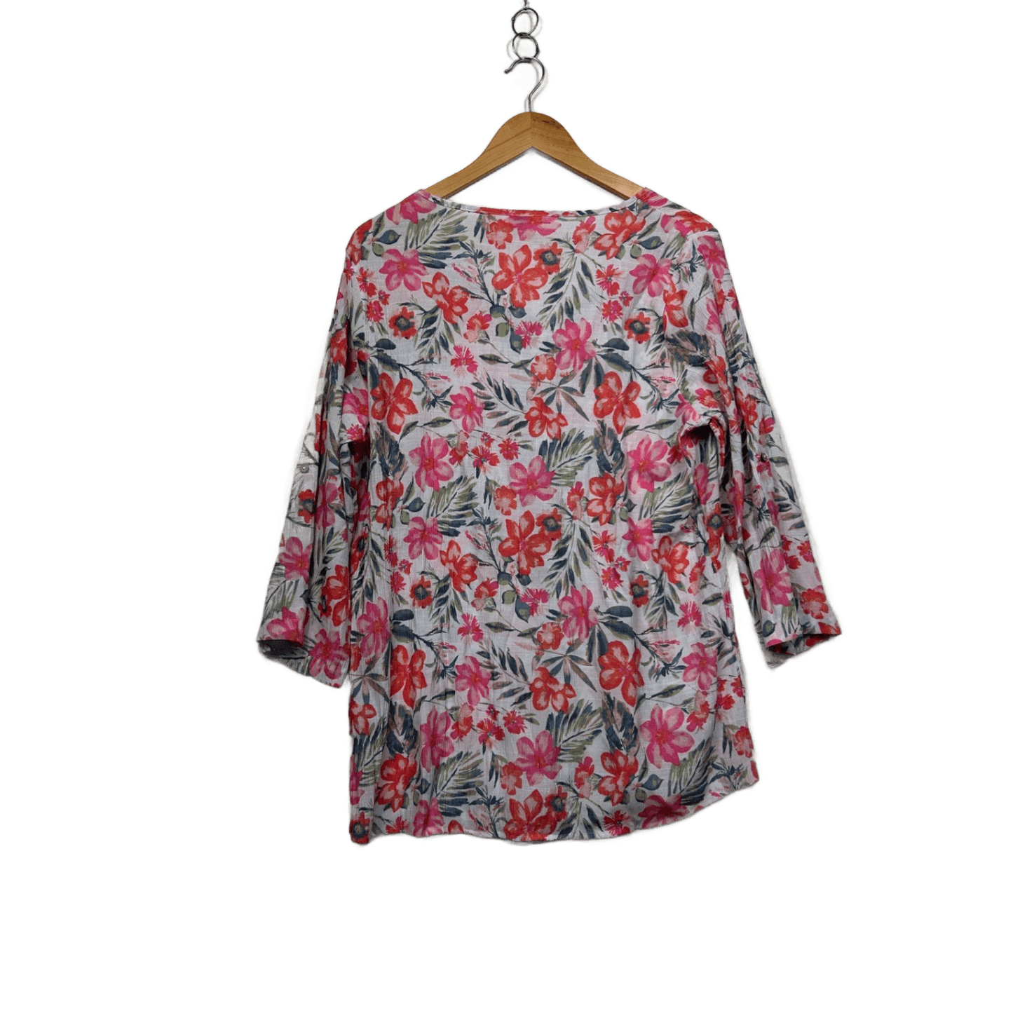 Millers Women's Multicoloured Viscose Floral 3/4 Sleeve Button Up Top Size 16