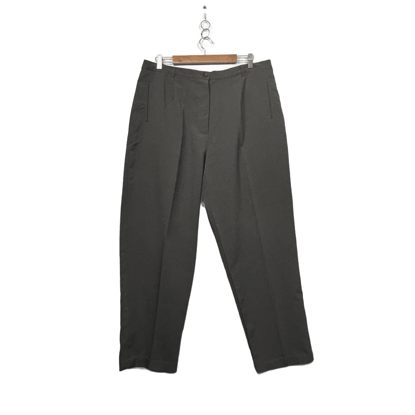 Black Pepper Women's Size 20 Charcoal Straight-Leg Trousers Pants Pockets
