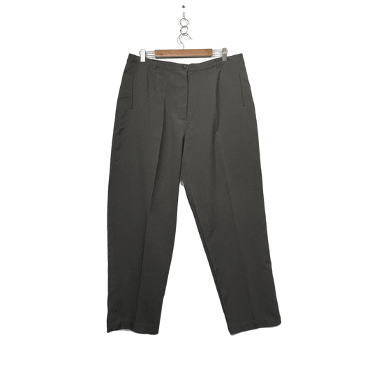 Black Pepper Women's Size 20 Charcoal Straight-Leg Trousers Pants Pockets