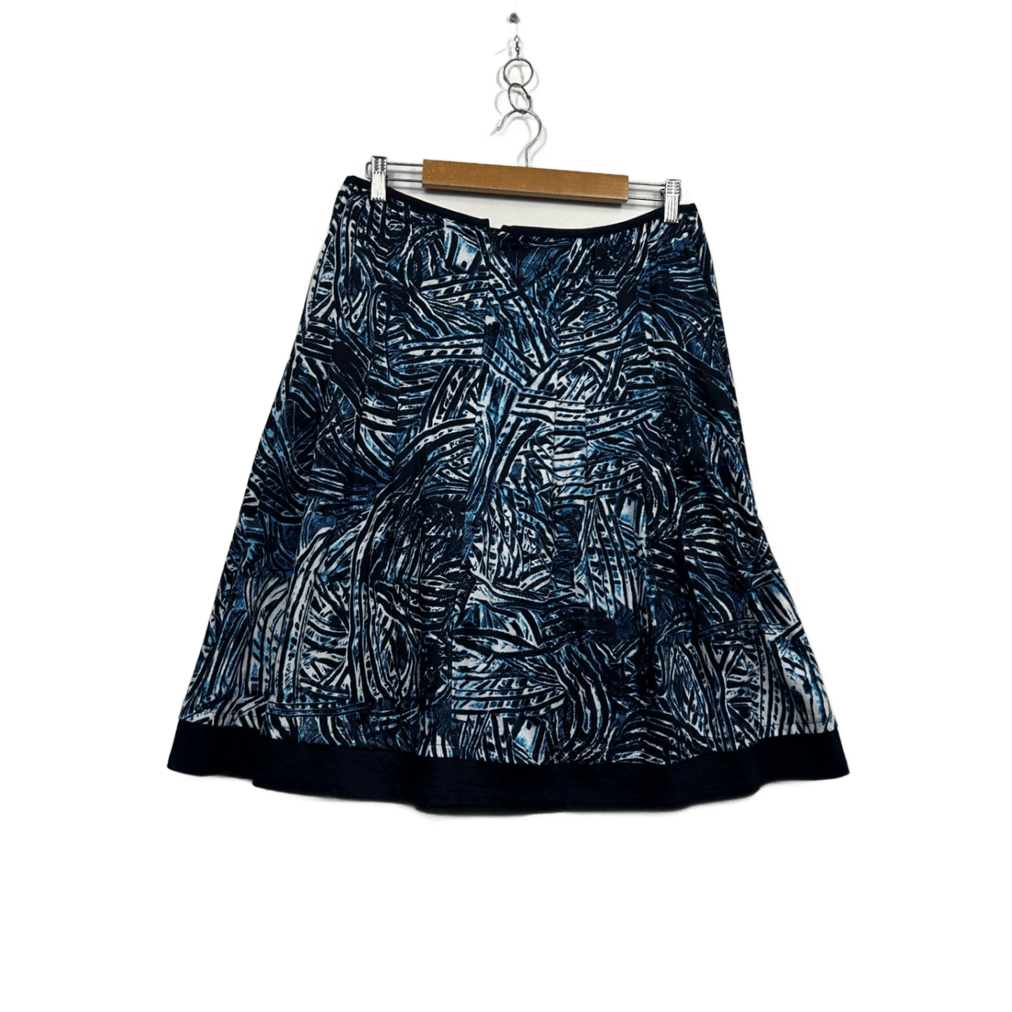 Millers Women's Blue Cotton Blend  A-Line Skirt Size 14