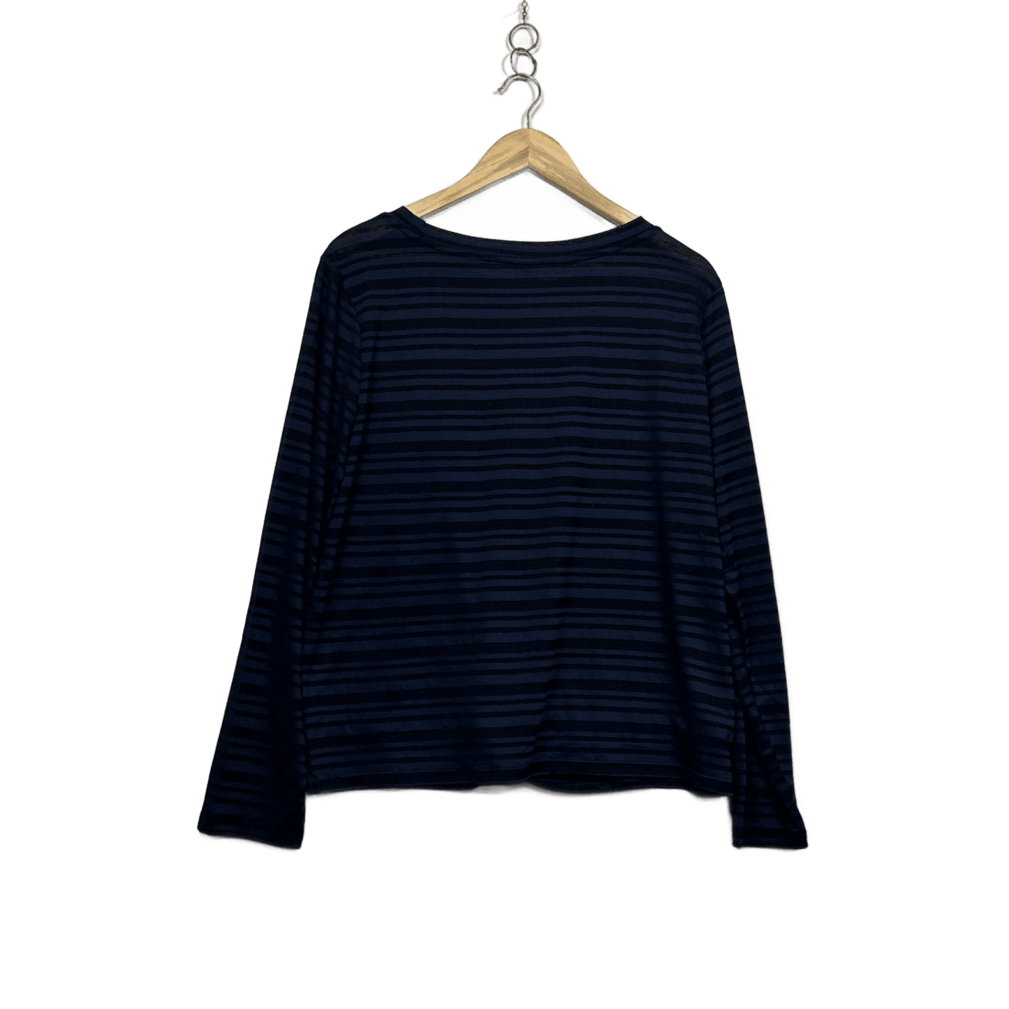 Elite Navy Blue Long Sleeve Front Twist Activewear Casual Top Size 16