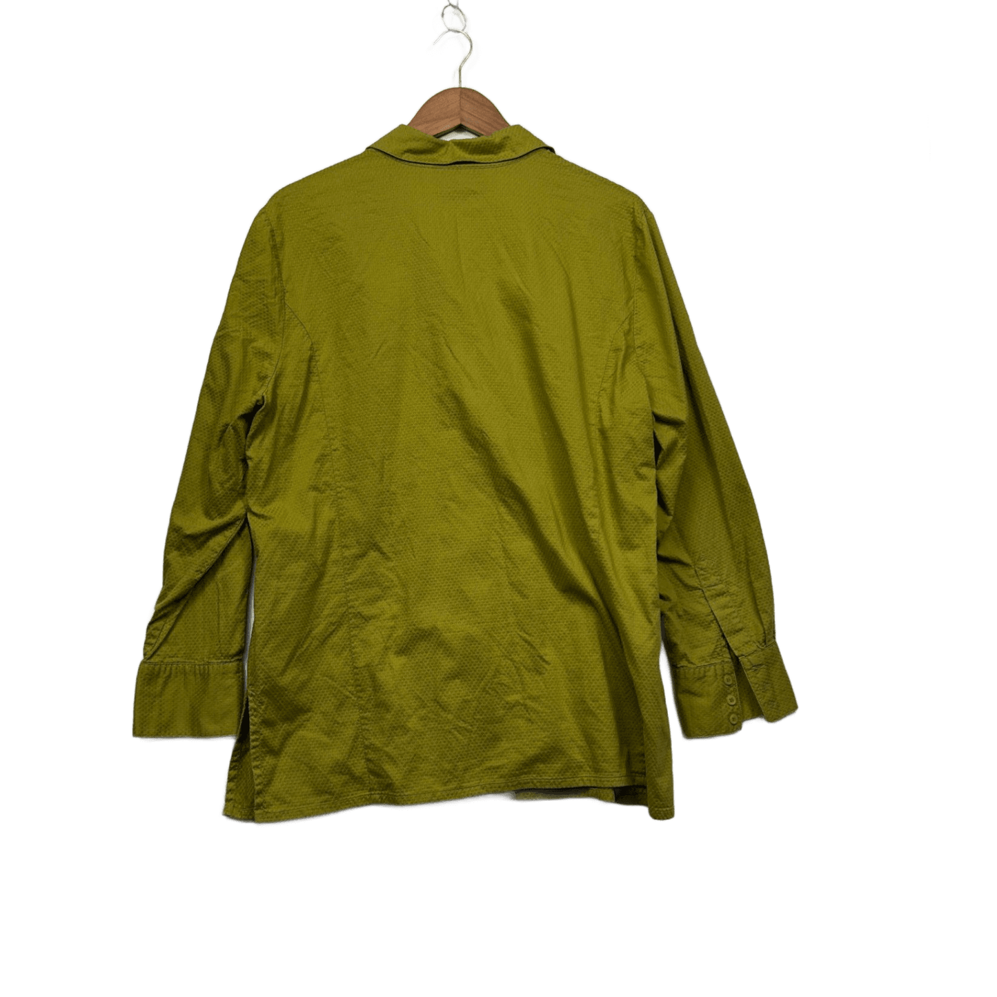 Maggie T Green Cotton Long Sleeve Cotton Button Up Shirt Blouse Size 14