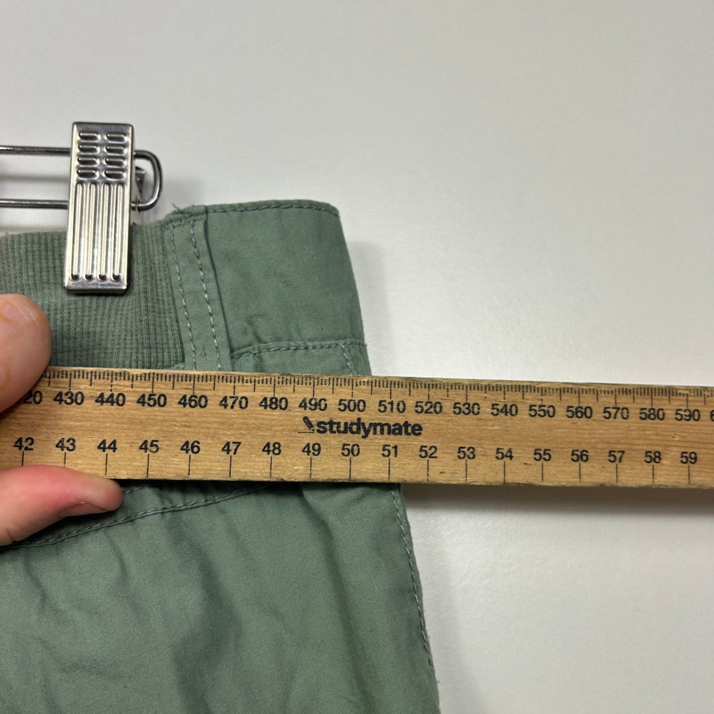 edited Green Cargo Cotton Cropped Trousers Size 18