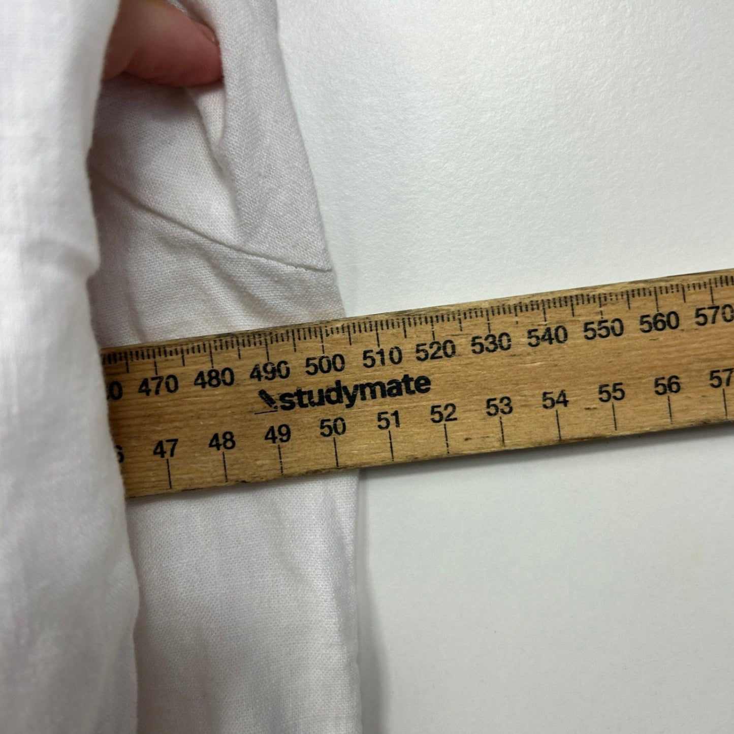 Emerge White Linen Blend Long Sleeve Collared Button-Up Shirt Size 14