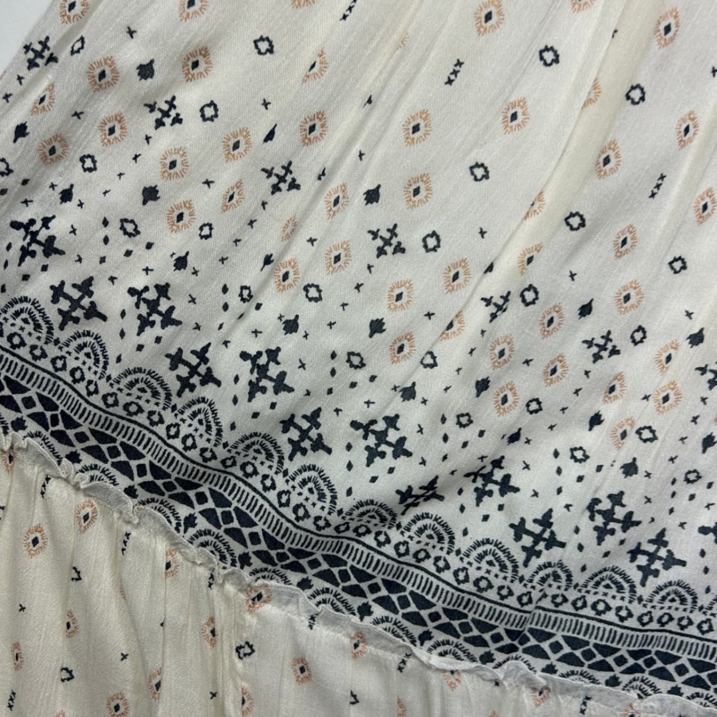 New Rockmans Cream Tribal Maxi Boho Skirt Size 14