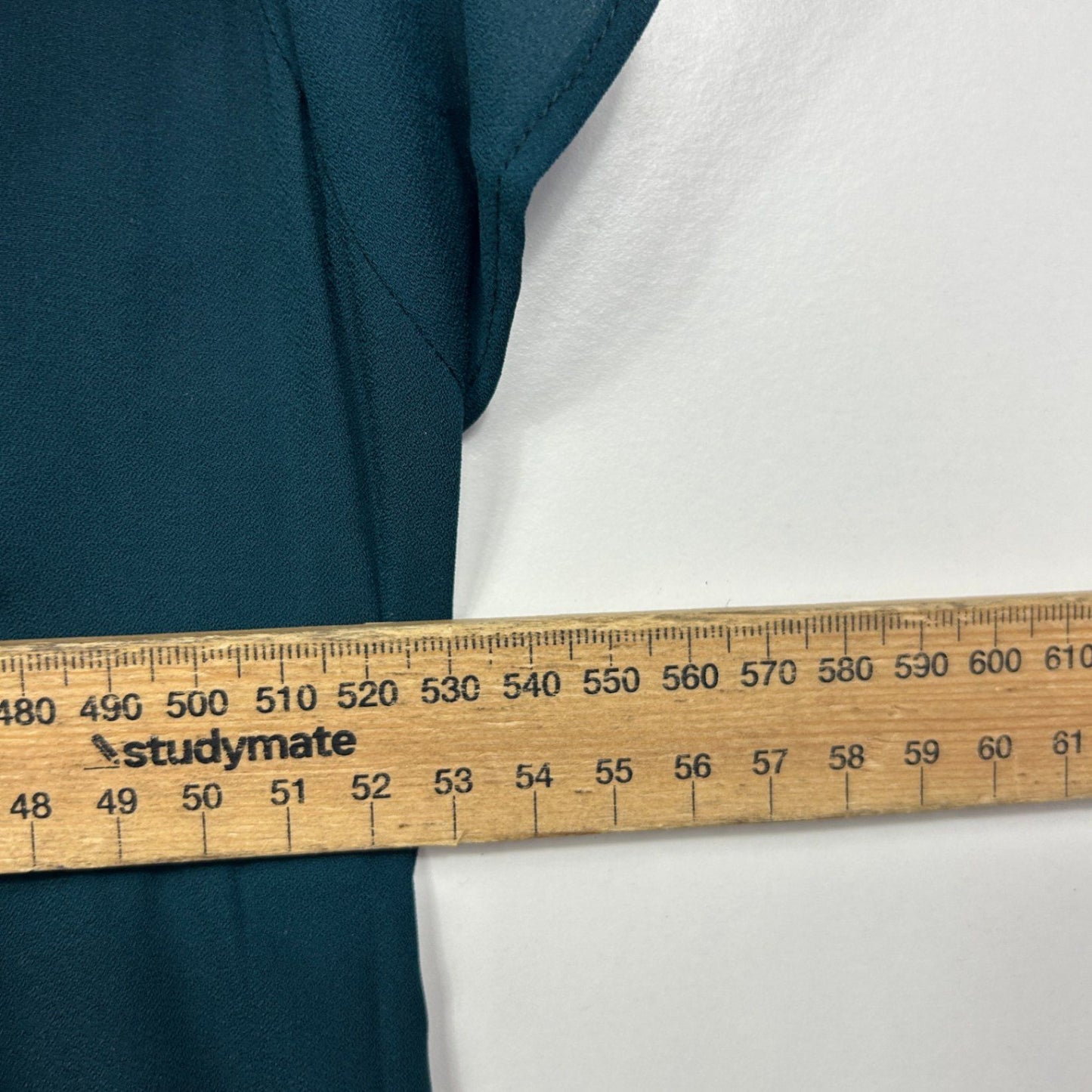 City Chic Teal Blue Short Sleeve Flutter Sleeve Top Size 16 Plus Small