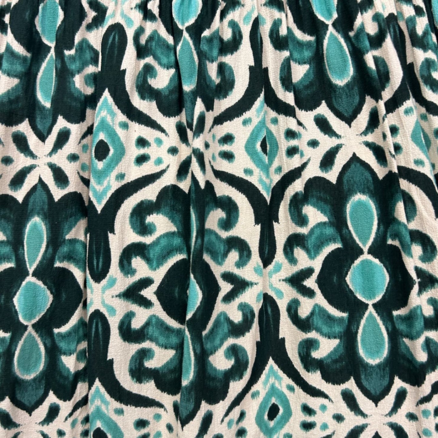 Sussan Green Black Boho Maxi Lined Cotton Skirt Size 16