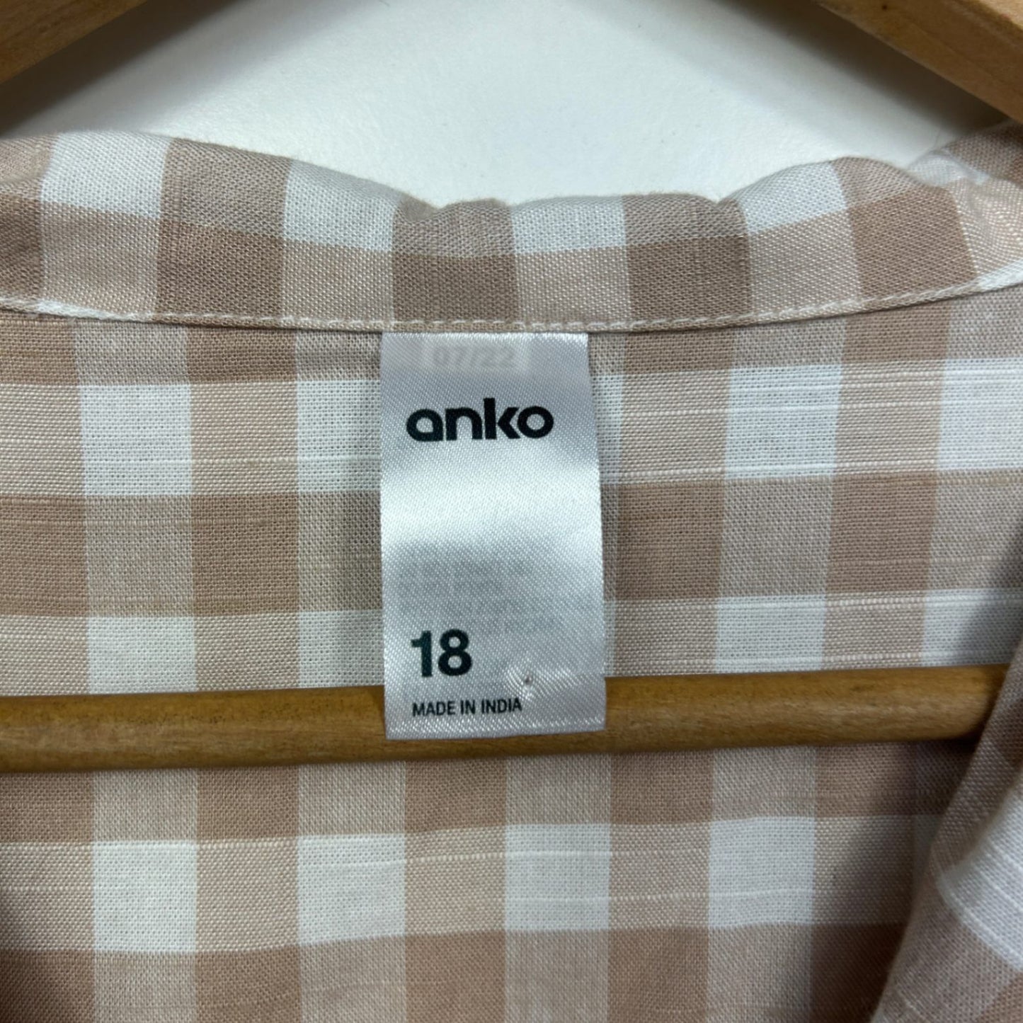 Anko Cropped Cotton Blend Sleeveless Gingham Check Top Size 18