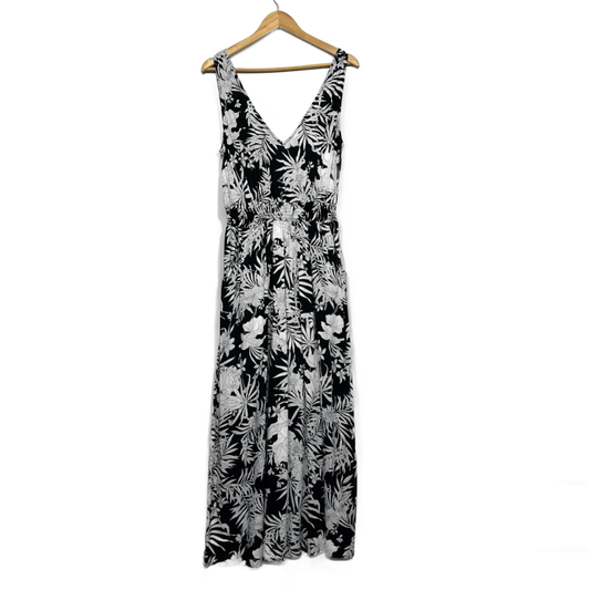 Target Black White V Neck Sleeveless Floral Maxi Dress Size 16