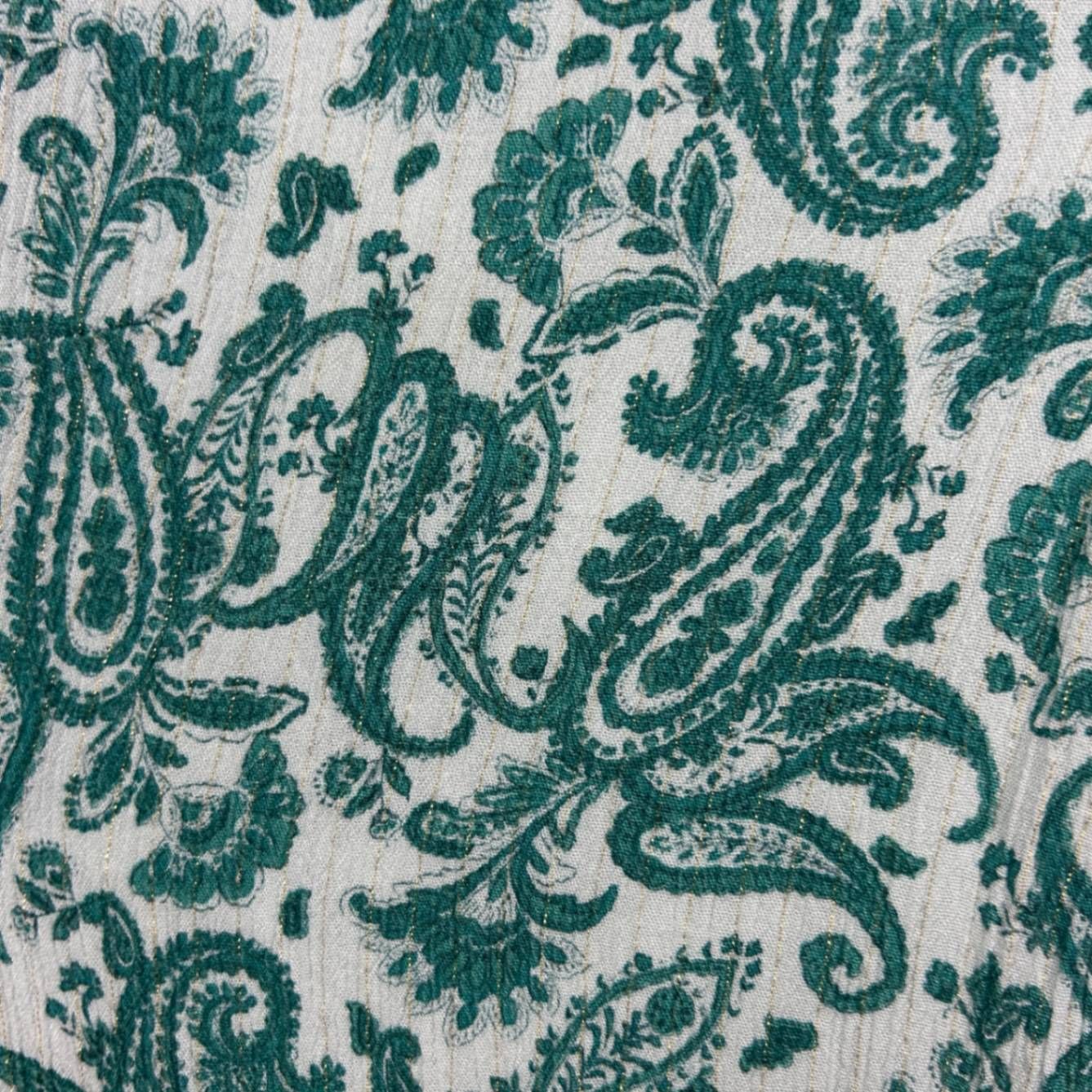 Autograph Women's Green White 3/4 Sleeve Paisley Print Blouse Top Size 18