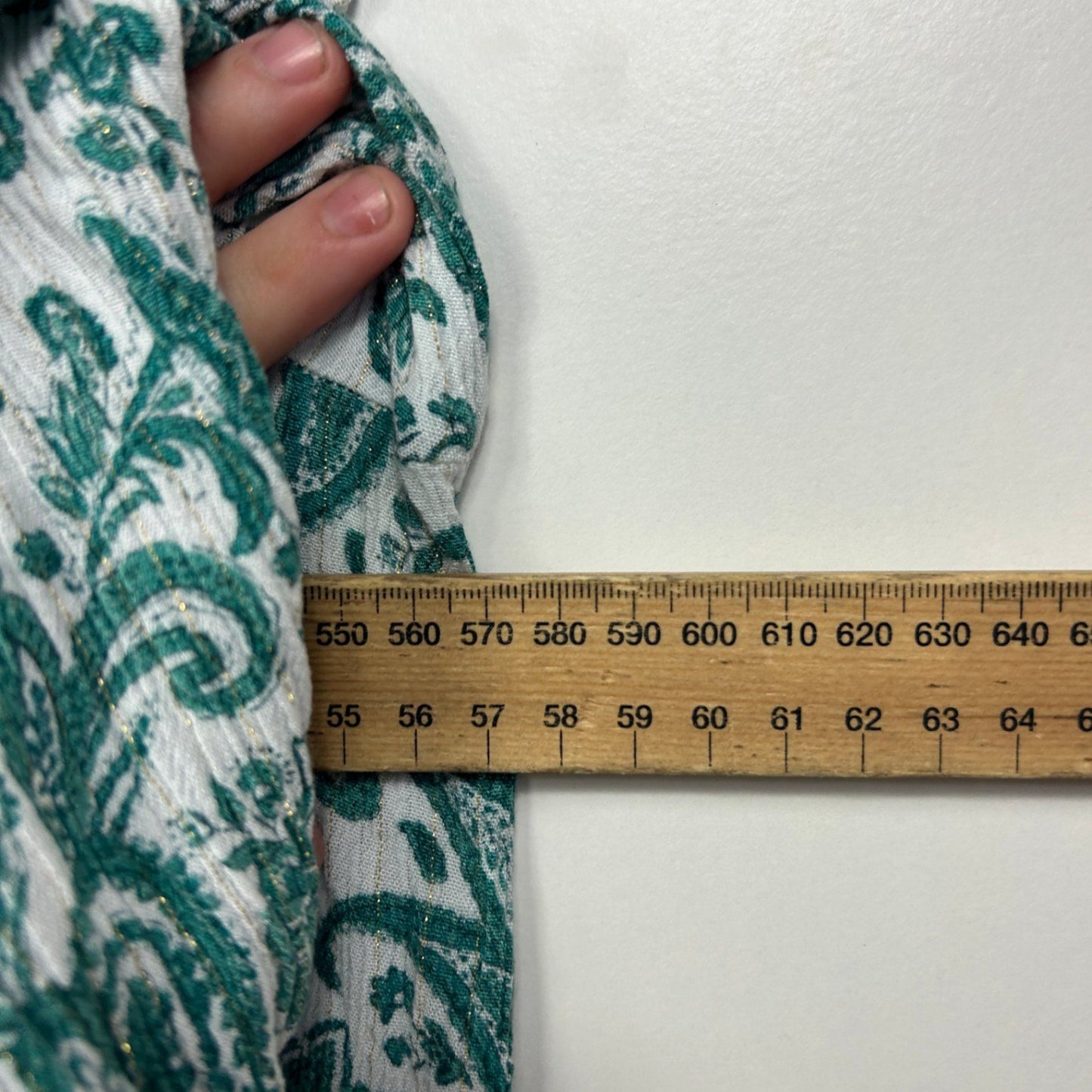 Autograph Women's Green White 3/4 Sleeve Paisley Print Blouse Top Size 18