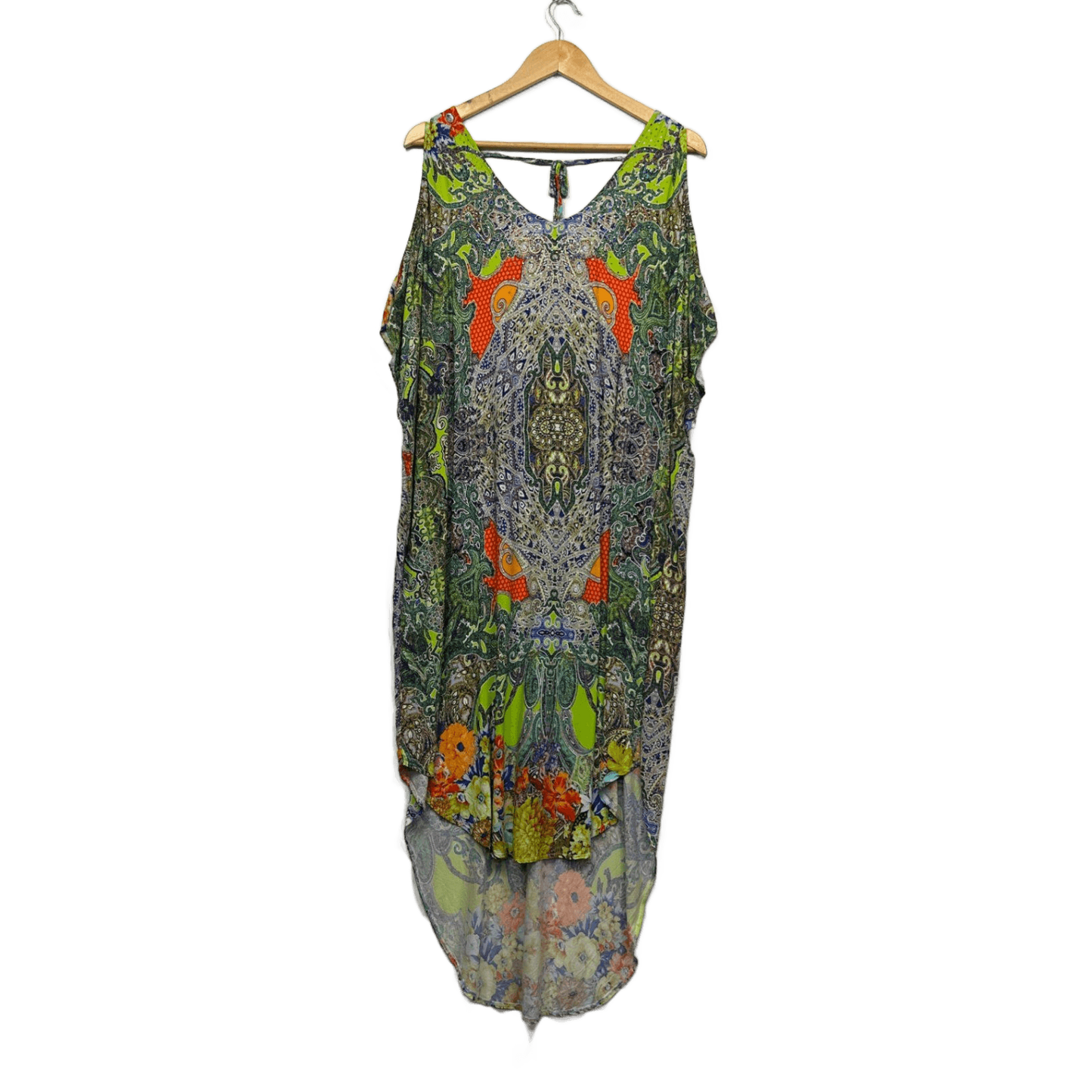 Boho Australia Multicoloured Maxi Kaftan Bohemian Dress Size 12 14