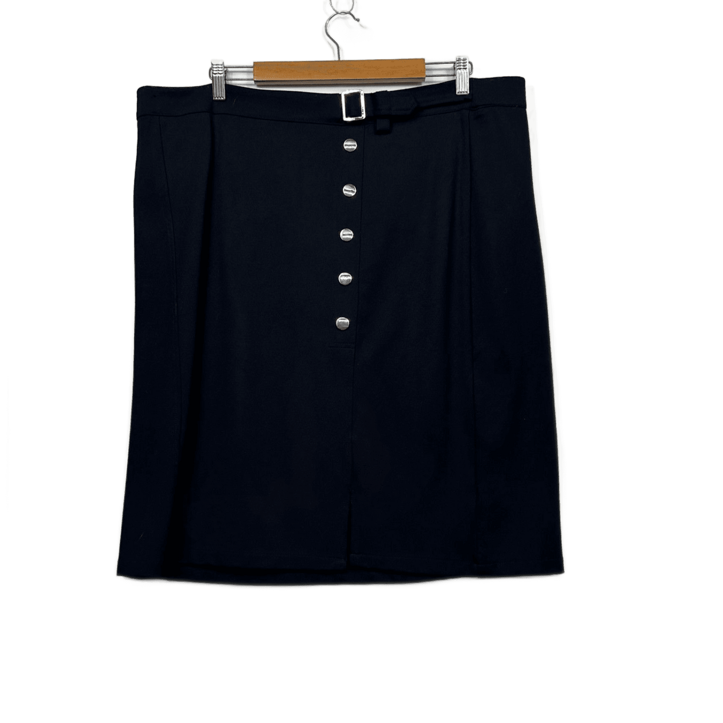 New Rockmans Button Ponte Black Pencil Skirt Size 20