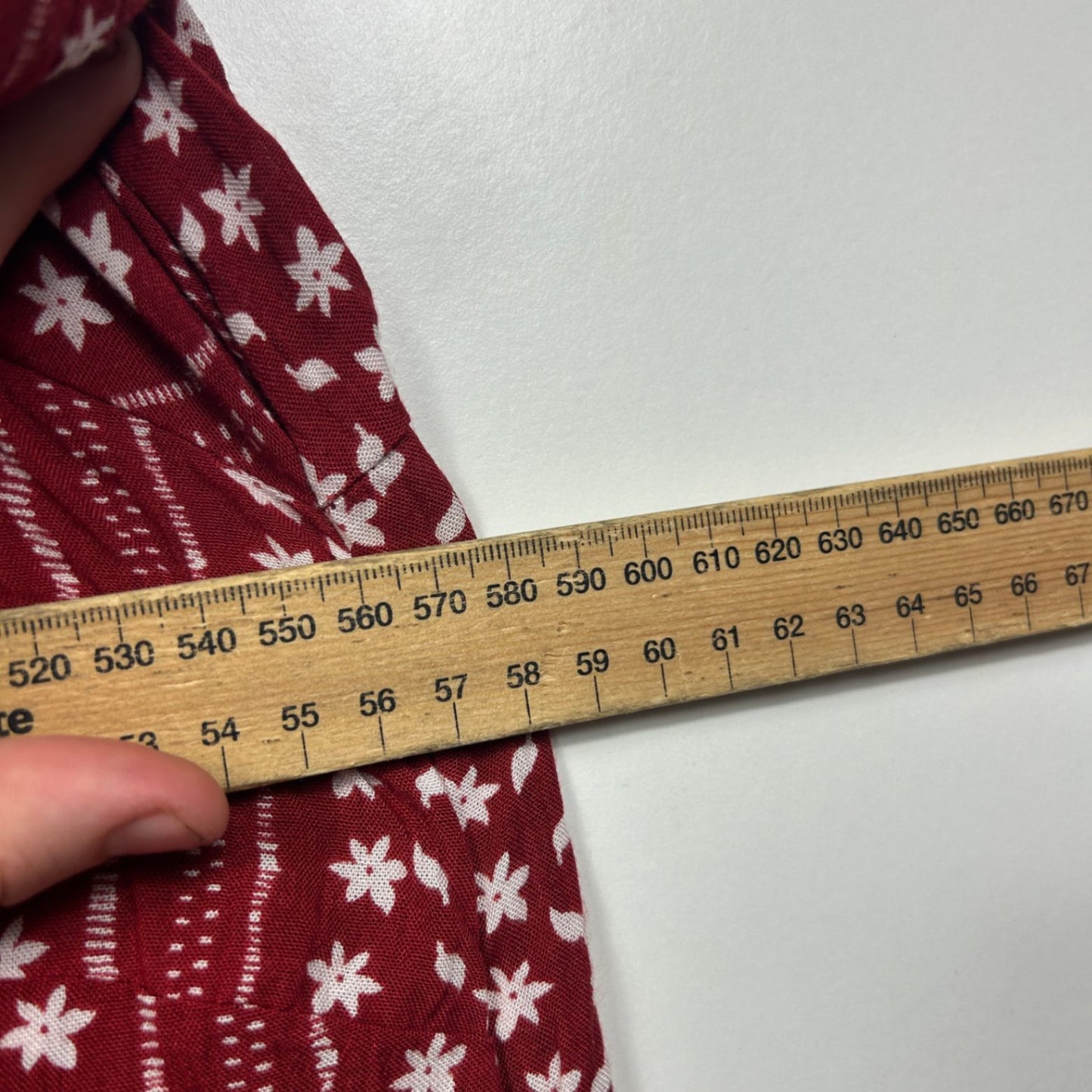 Autograph Women's Red Viscose Long Bell Sleeve Crew Neck Boho Blouse Size 18