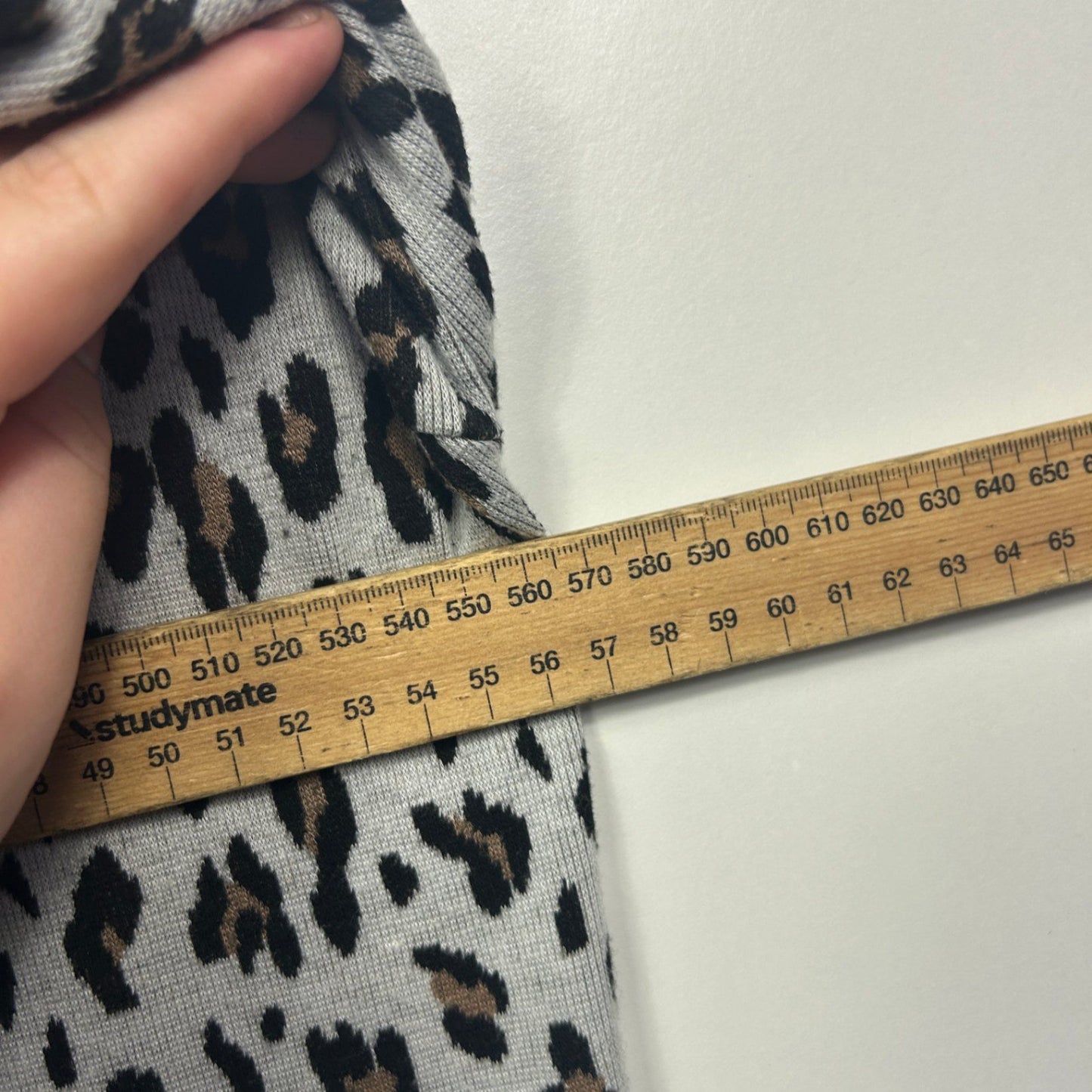 Suzanne Grae Grey Animal Print Cowl Neck Casual Knit Top Size 14 Large Thick