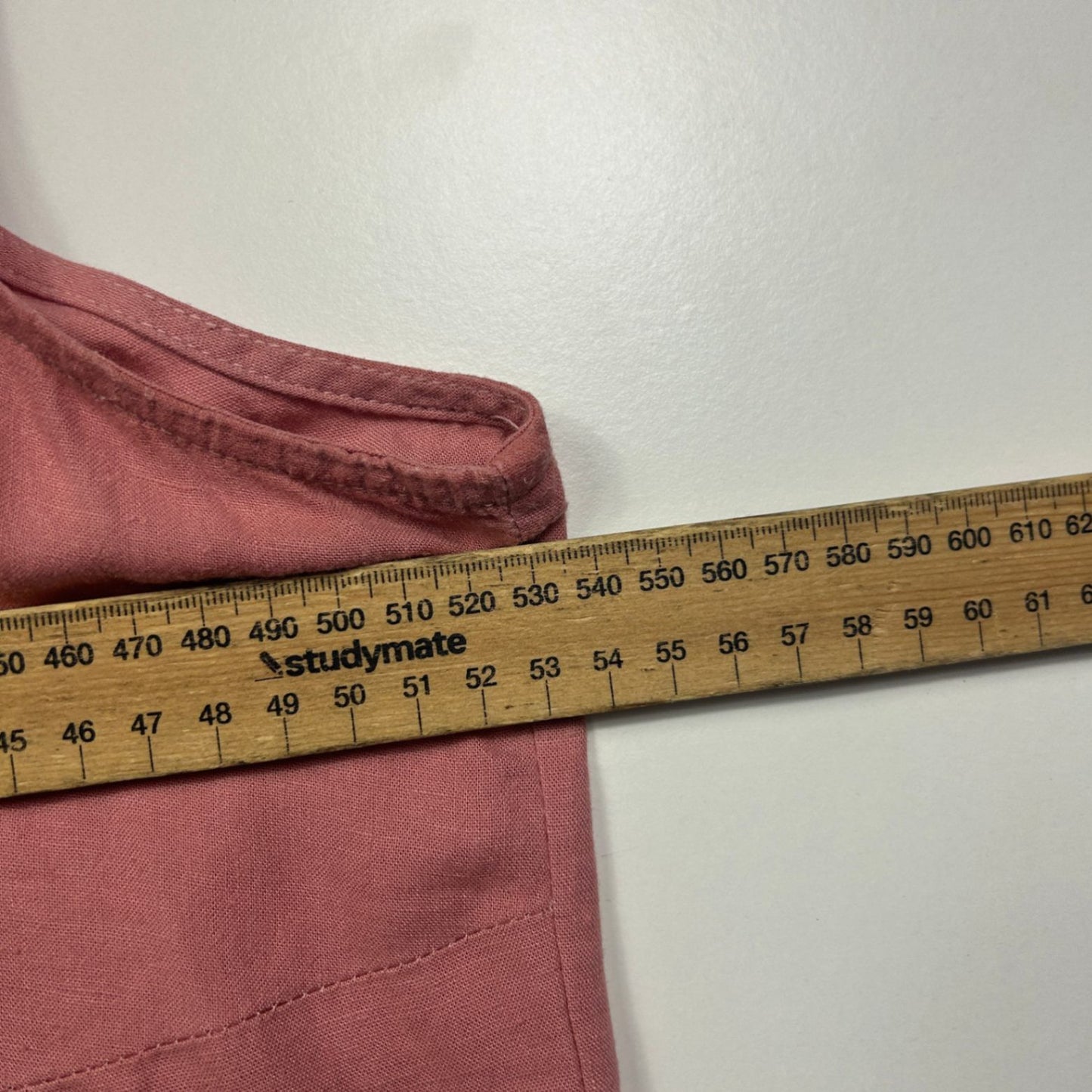 Rivers Dusky Pink Linen Blend Sleeveless V-Neck Blouse Tank Top Size 14