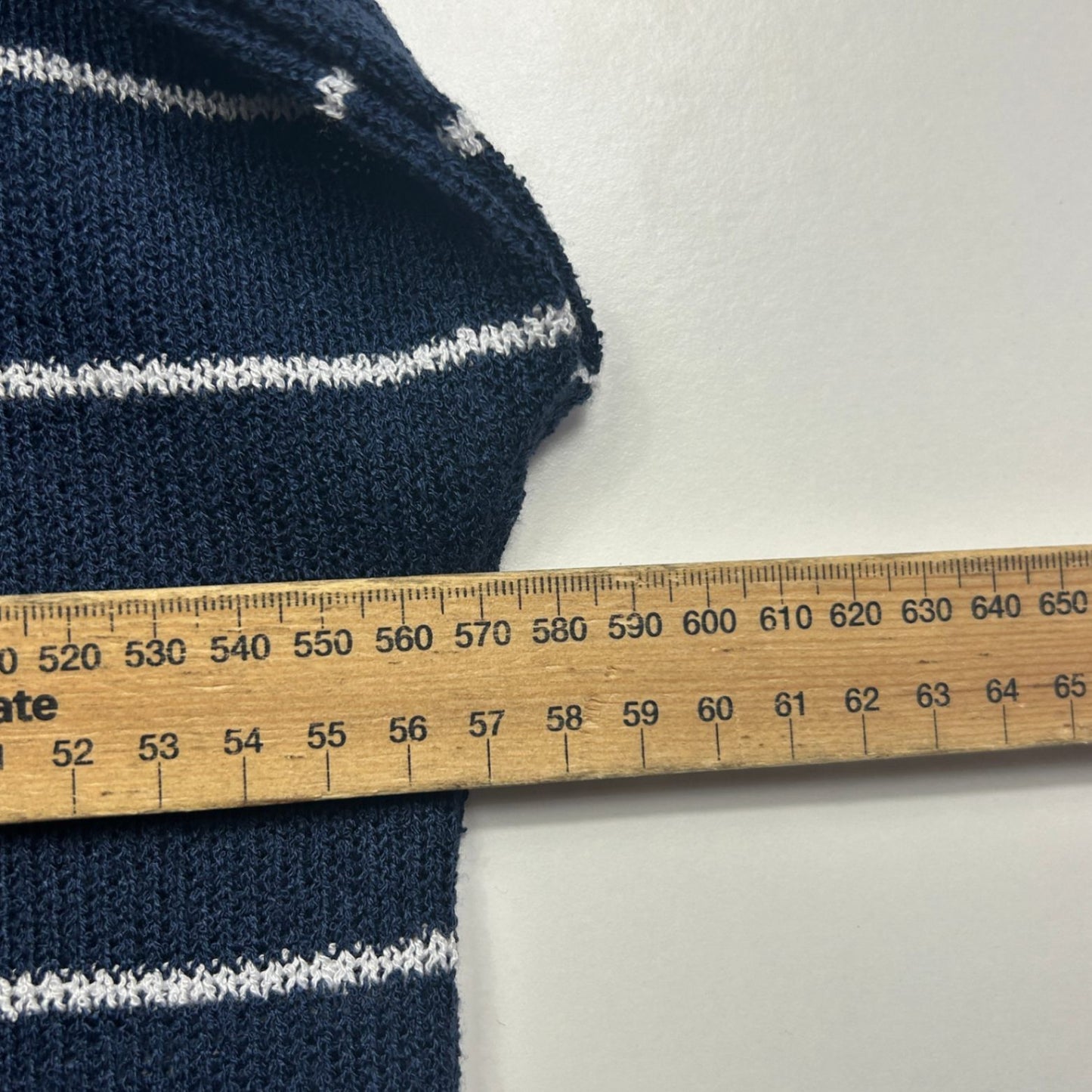 New Target Women's Navy Blue White Striped Short Sleeve Knit Top Size 16