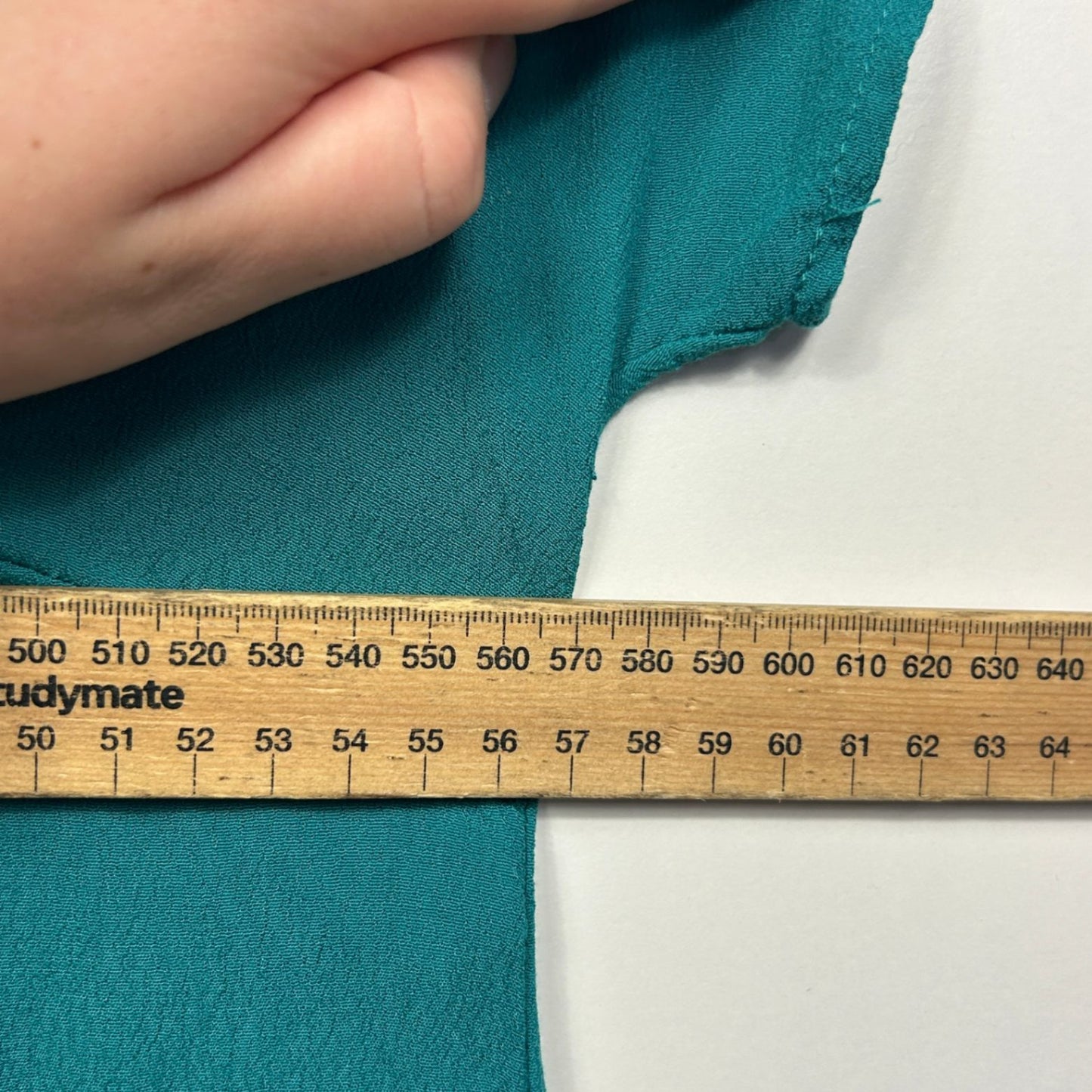 New Autograph Green Short Sleeve V-Neck Asymmetric Hem Tunic Top Size 16