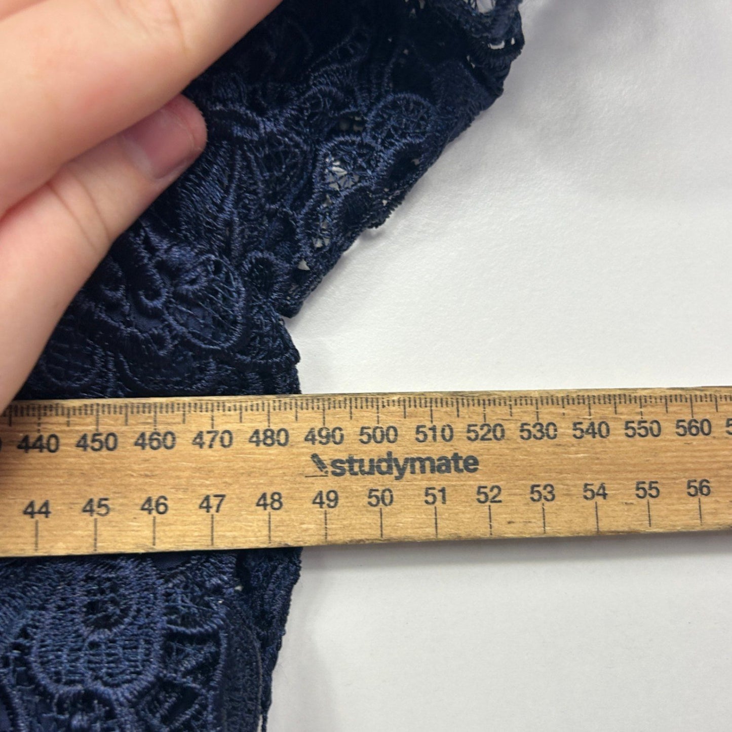 Review Womens Navy Overlay Lace Fit & Flare Cocktail Dress Size 16