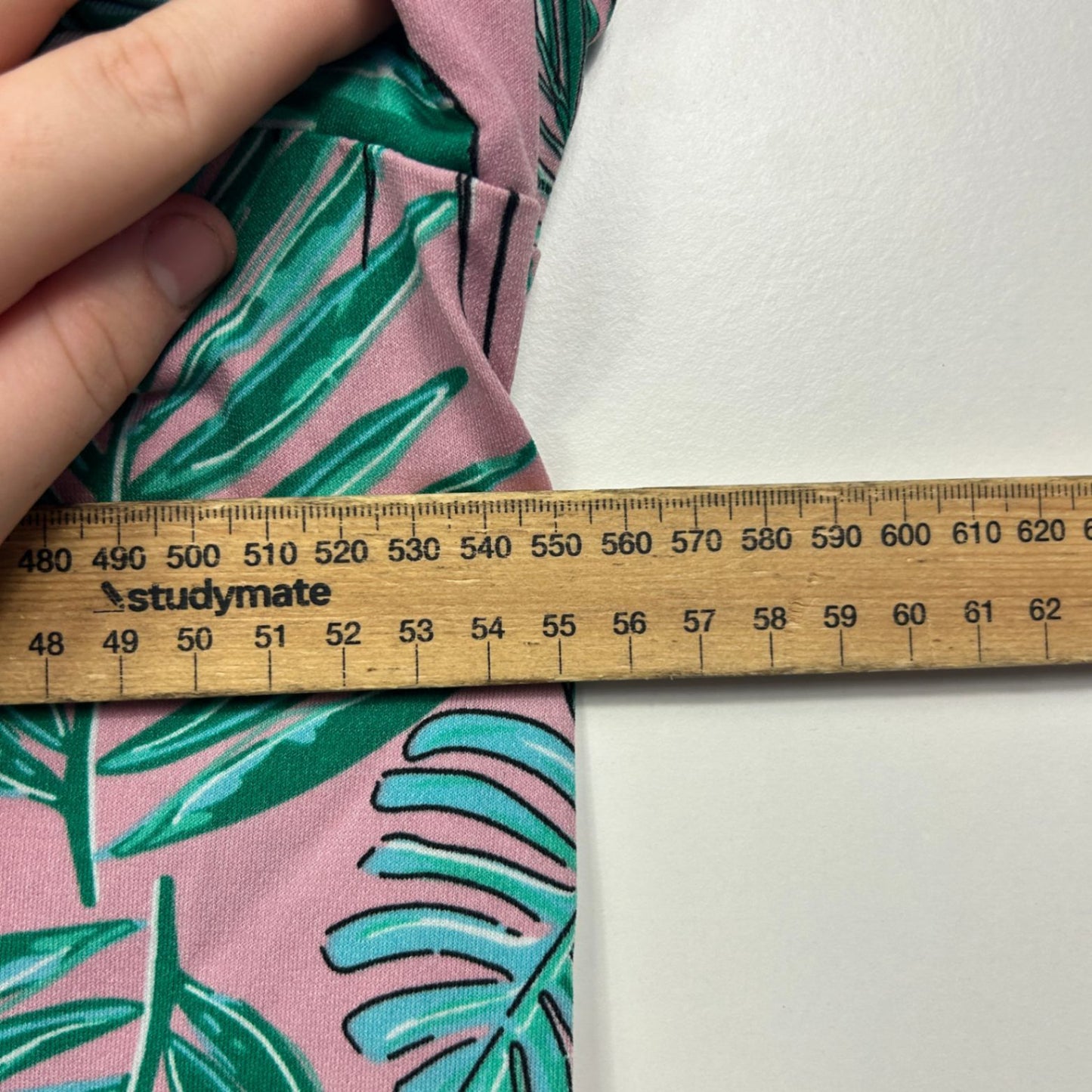 Rockmans Pink Green Short Sleeve Floral V Neck Casual Top Size 14 16 XL