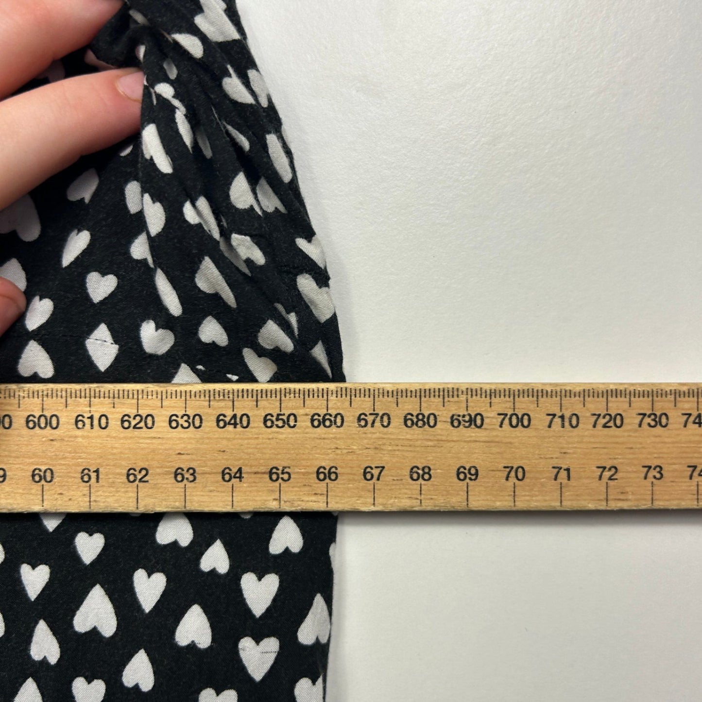 Alexia Black White Heart Print Viscose Long Sleeve Fit Blouse Size 24