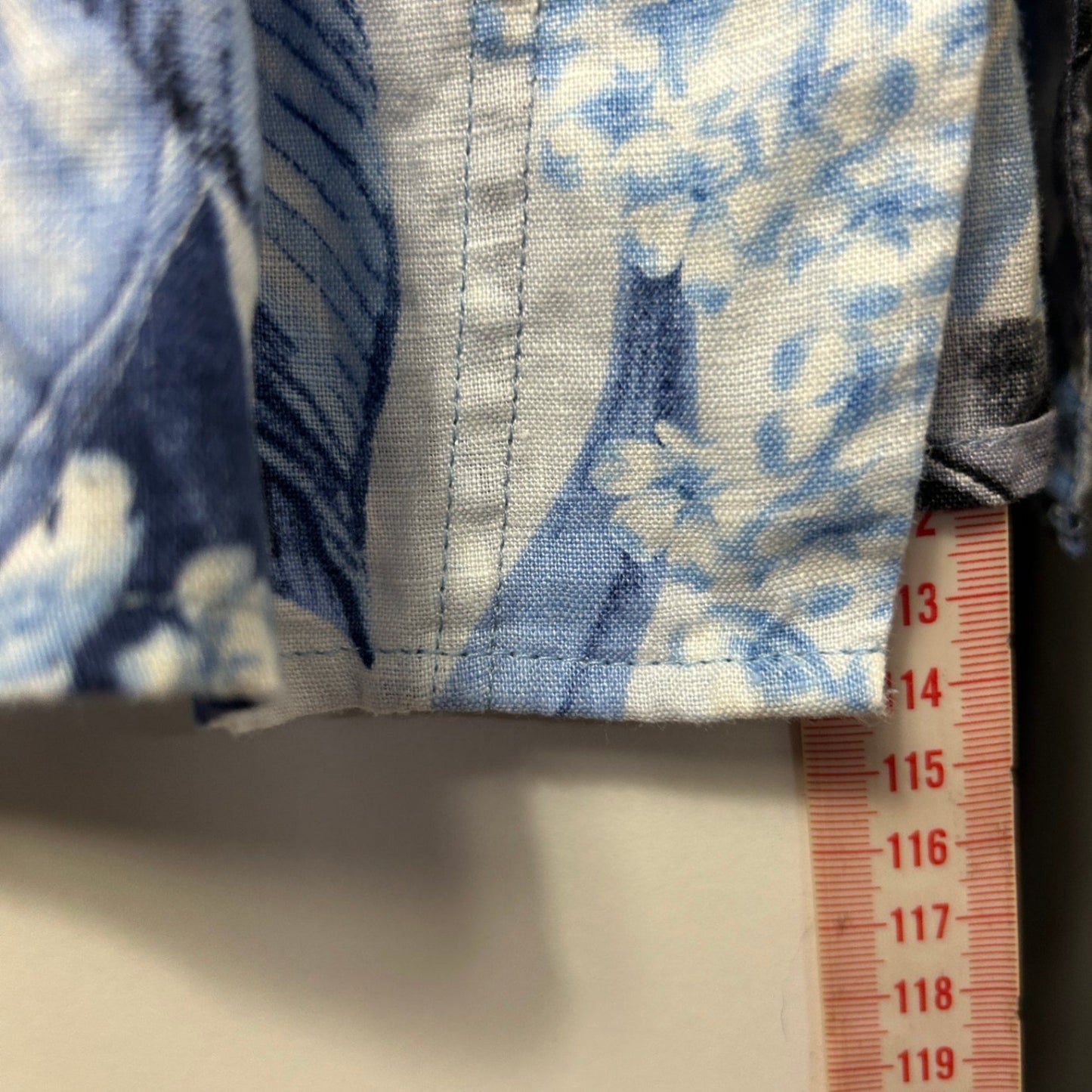 Trent Nathan Women's Blue White Linen Floral Sleeveless Dress Size 12