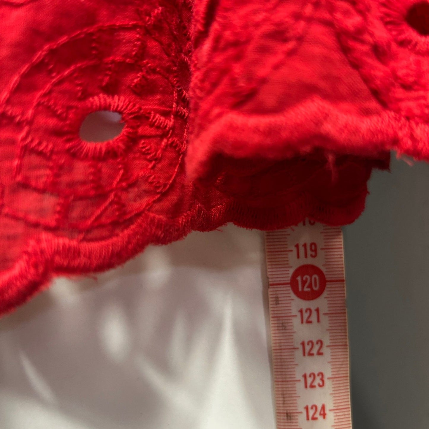 Emerge Short Sleeve Red Broderie Maxi Dress Size 12