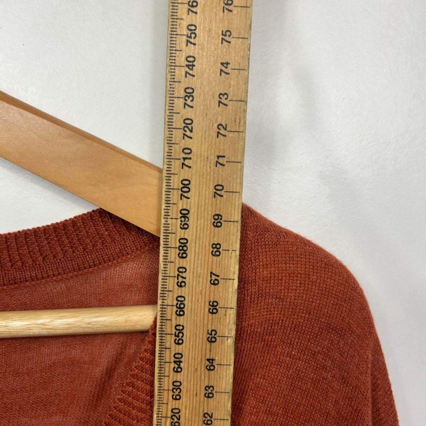 Avella Rust Orange Cotton Blend Long Sleeve Cardigan Size 26