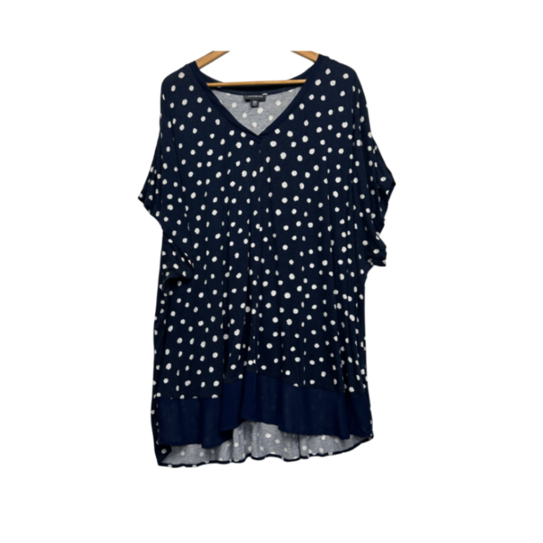 Autograph Navy Blue Viscose Short Sleeve Tunic Top Size 26