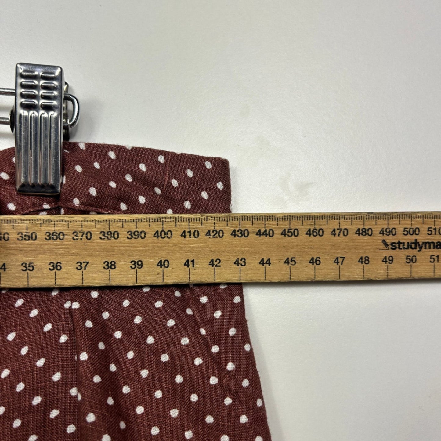 French Connection Chocolate Brown Polka Dot Linen Maxi Skirt Size 16