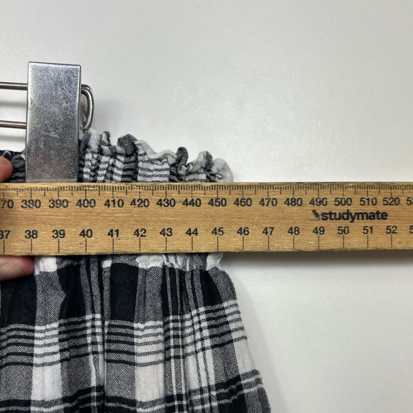 Avella Black White Gingham Check Cotton Blend Maxi Skirt Size 20