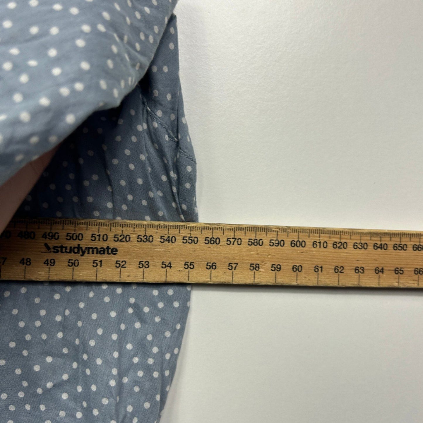 Next Womens 100% Cotton Blue Long Sleeve V-Neck Fit Blouse Size 18