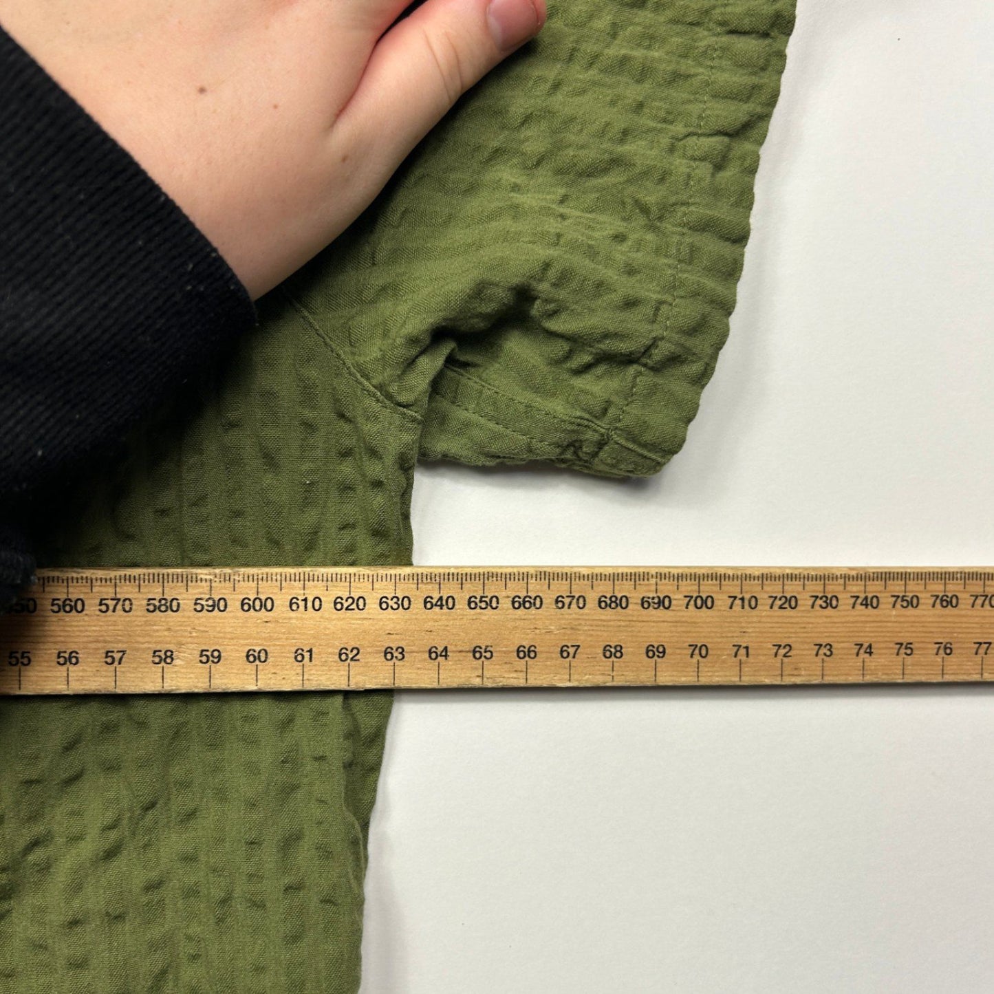 Allgood Mens Olive Green Cotton Textured Short Sleeve Button-Up Shirt 3XL