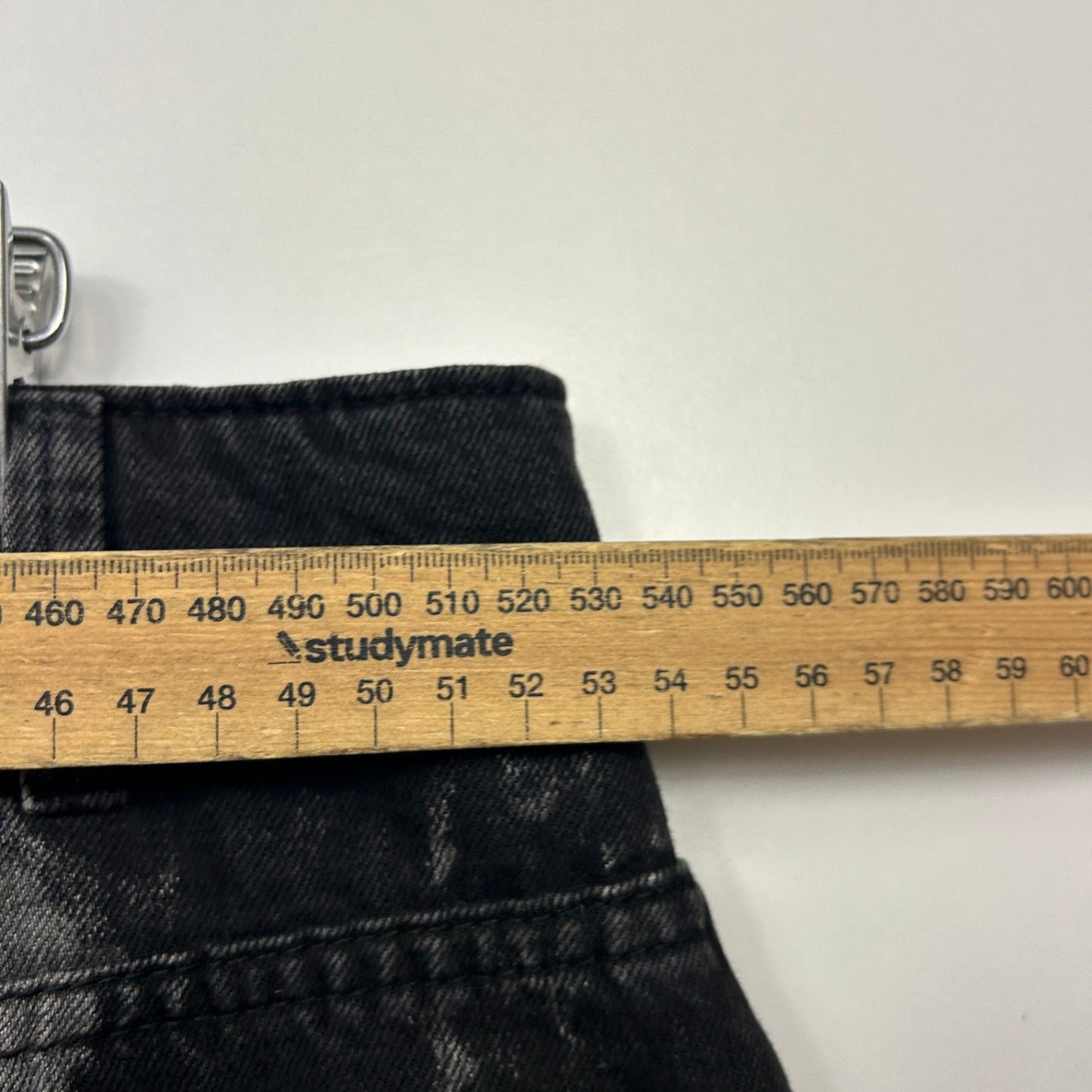 City Chic Womens Black Faded Cotton Blend Denim Skirt Size 20