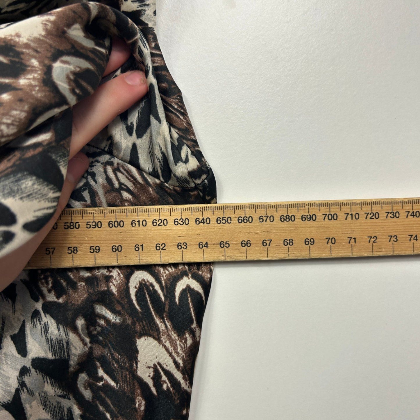 Moda Brown Black Long Sleeve Button Up Blouse Top Size 20