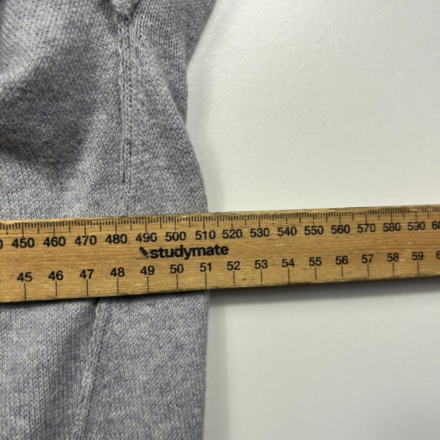 ZAKET & PLOVER Women's Grey Cotton Cashmere Open Front Longline Cardigan Size M