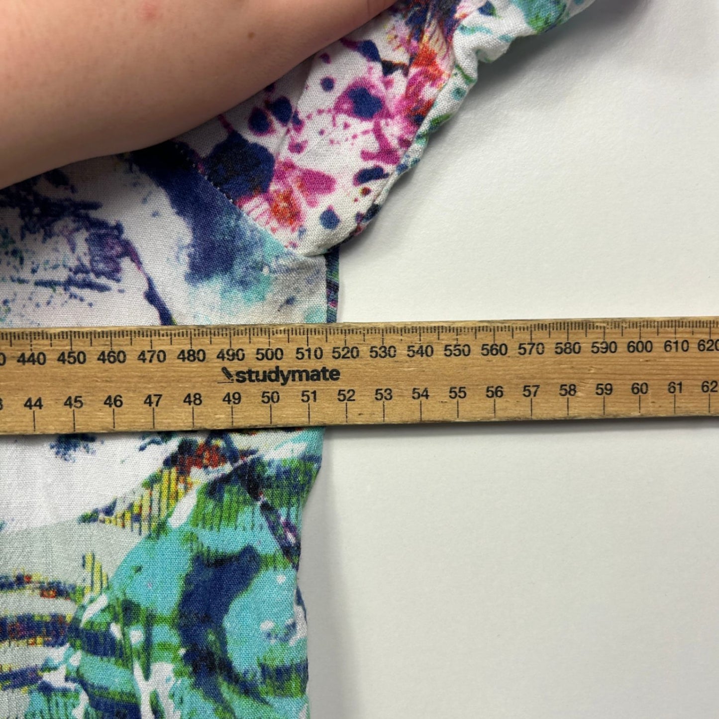 Taking Shape Short Sleeve Pleated Blouse Top Size 12 Multicoloured