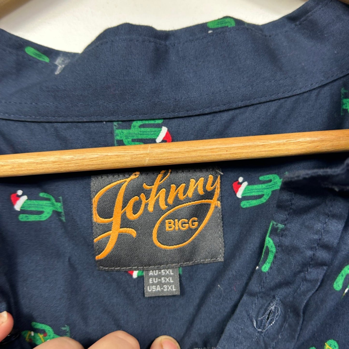 Johnny Bigg Mens Christmas Cactus Print Short Sleeve Button Up Shirt 5XL