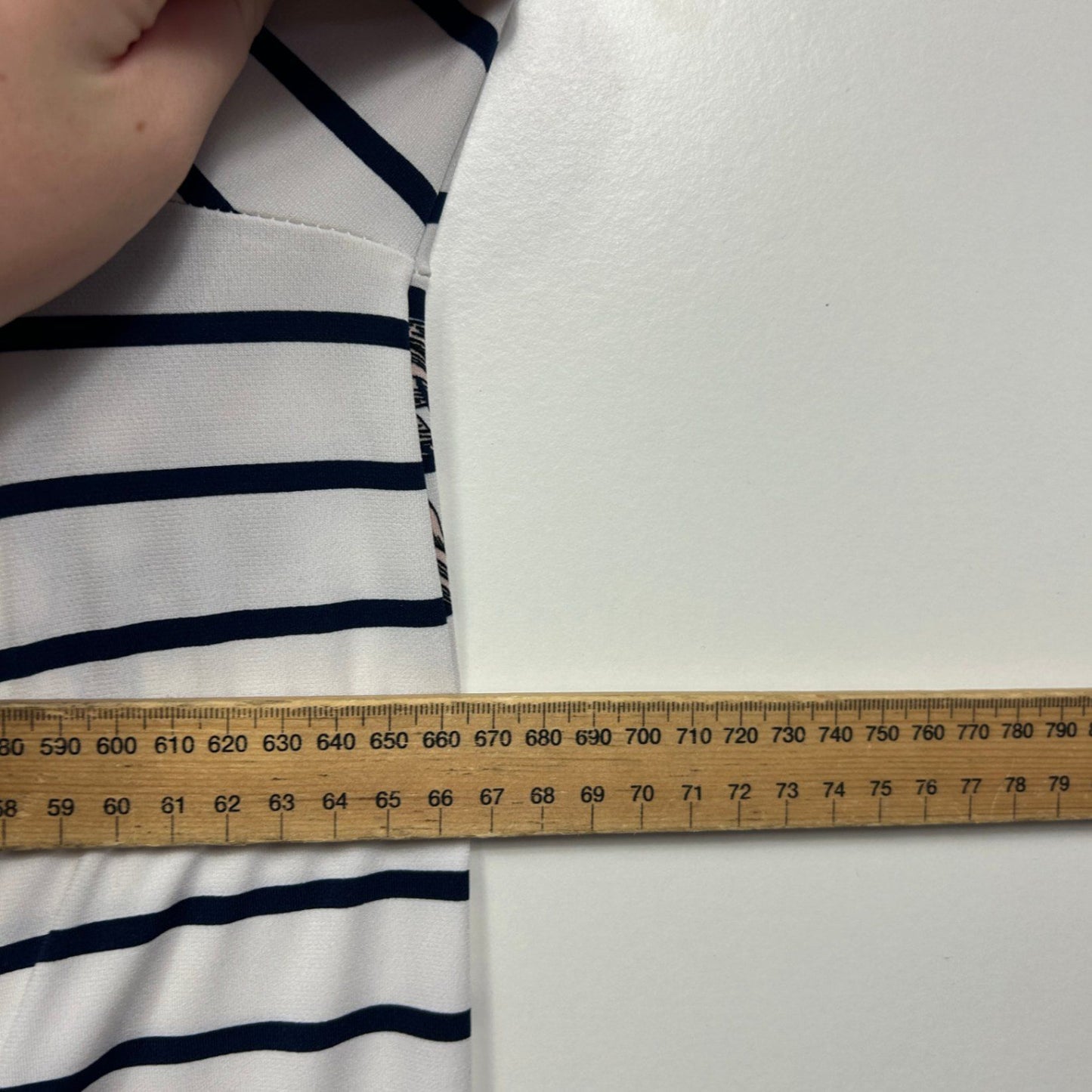 Autograph Womens White Floral Striped Tunic Casual Top Size 20