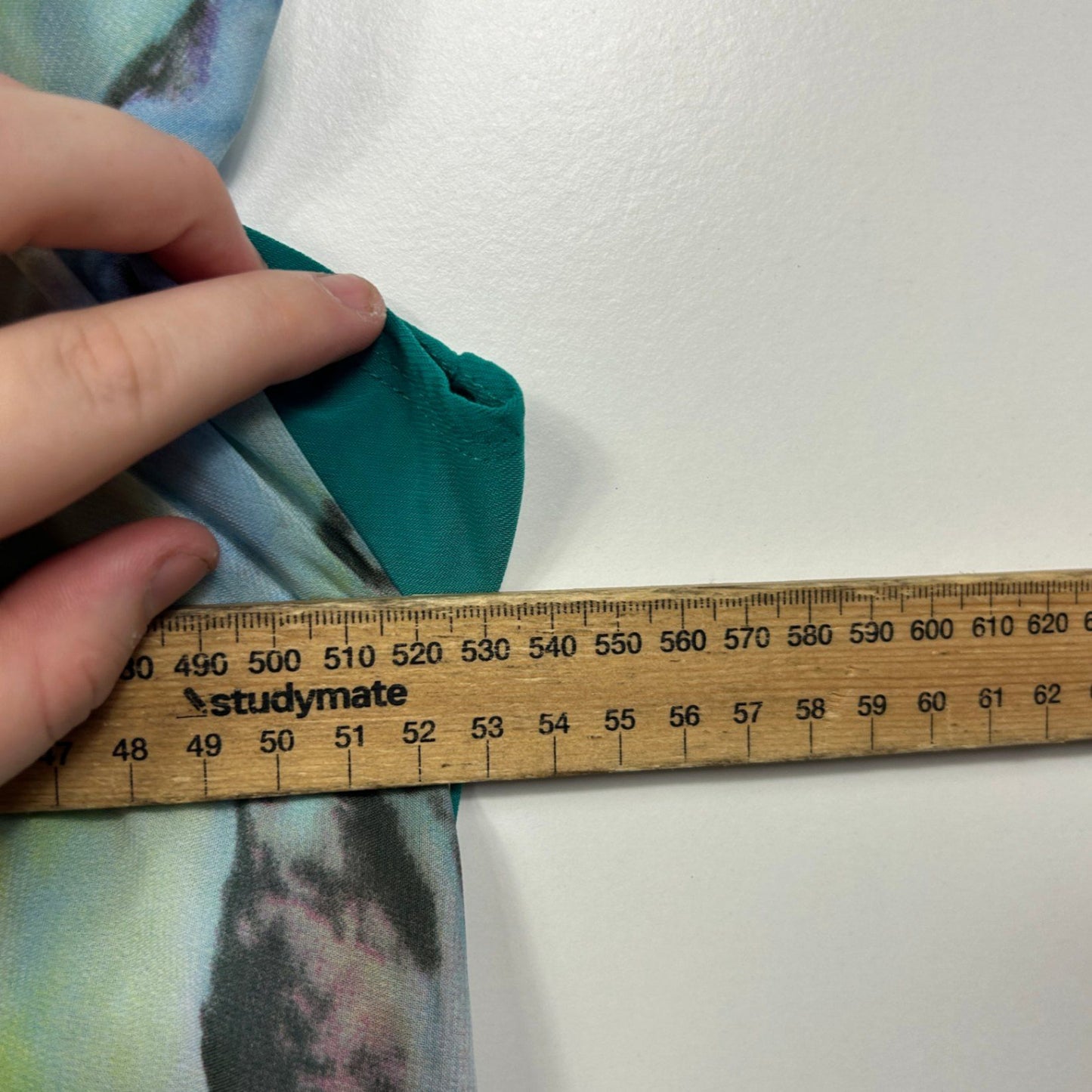 Liz Jordan Multicoloured Short Sleeve Sheer Overlay Blouse Top Size Large