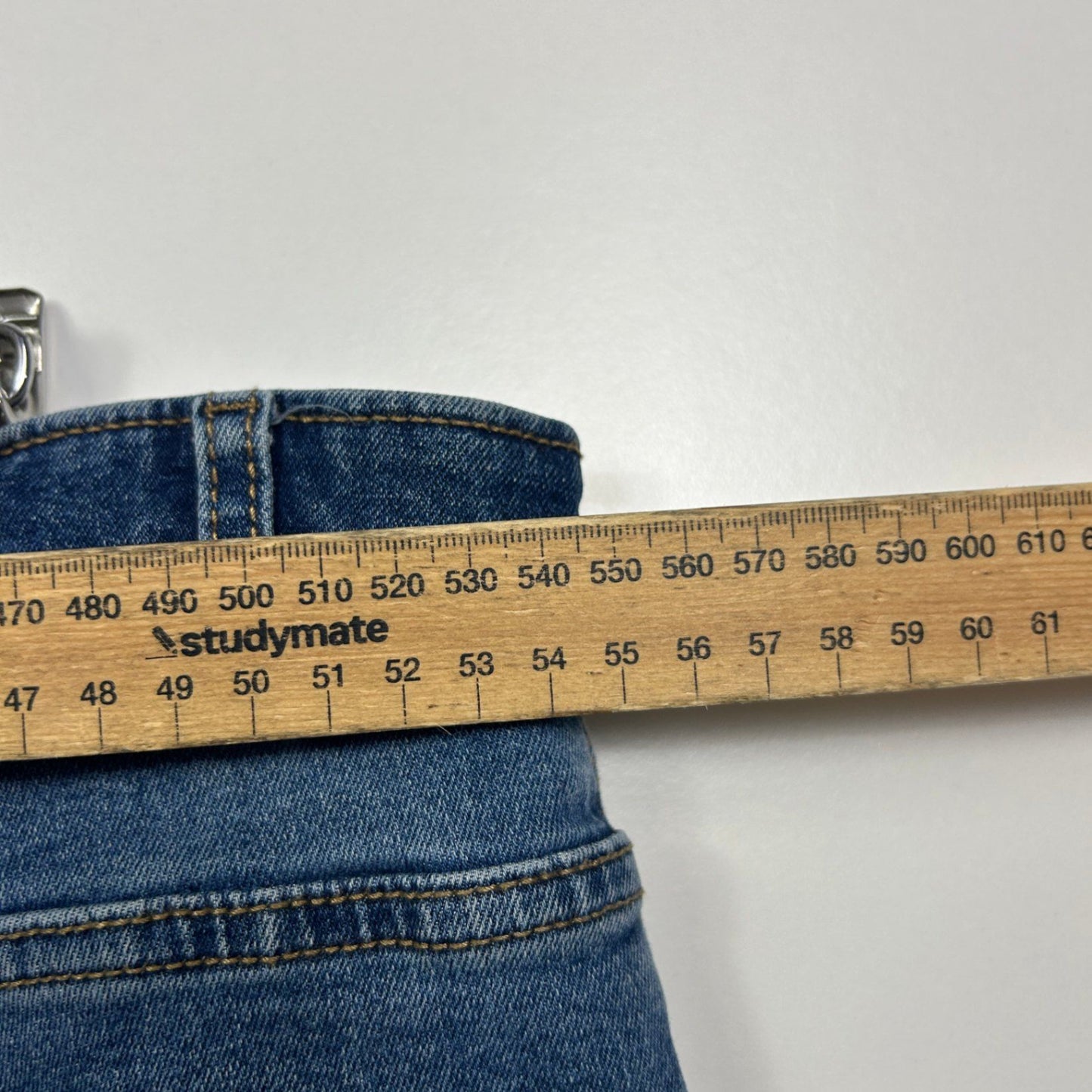 Beme Womens Blue Cotton Denim ElastiC Waist Straight Leg Jeans Size 24