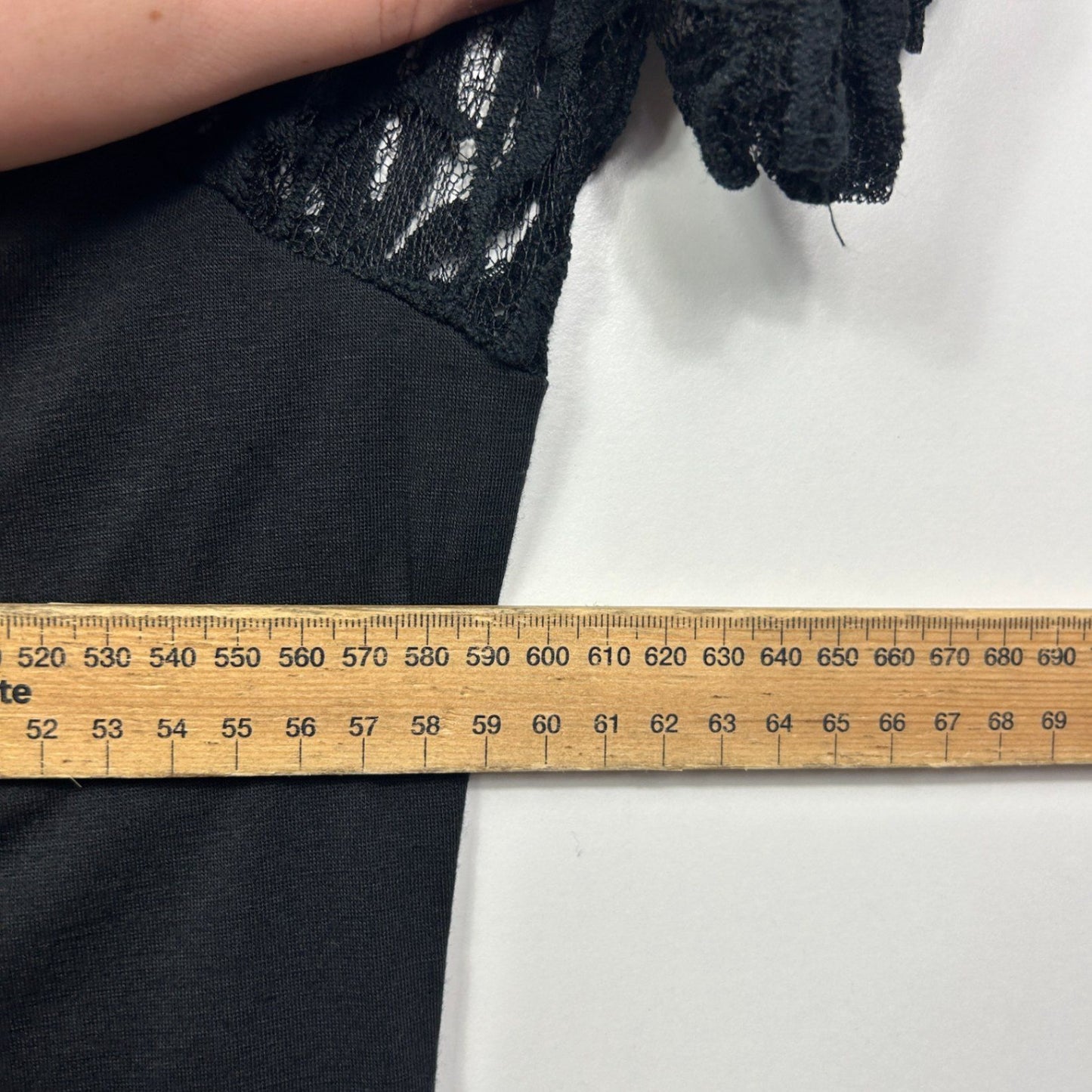 Millers Black Short Sleeve Lace Overlay Top Size 20