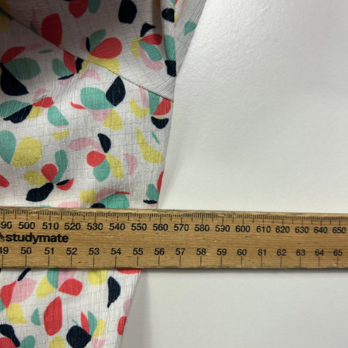 Damart Multicoloured 3/4 Sleeve Top Blouse Size 16