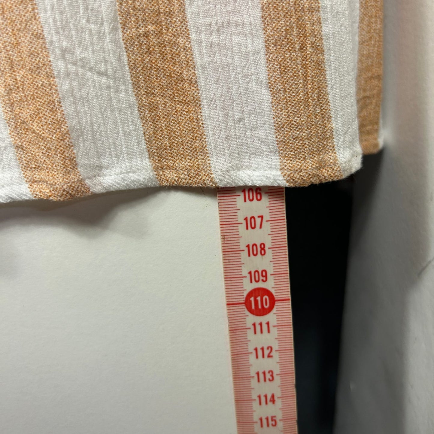 Womens Tan White Striped Rayon 3/4 Sleeve Midi Dress Size 14/16