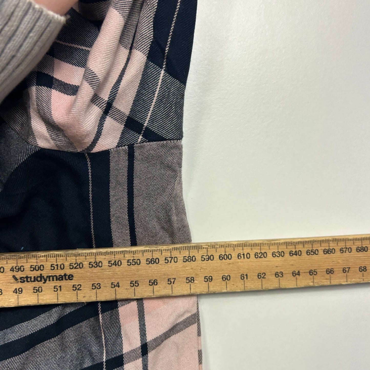 Anko Black Pink Check Button Up Long Sleeve Viscose Top