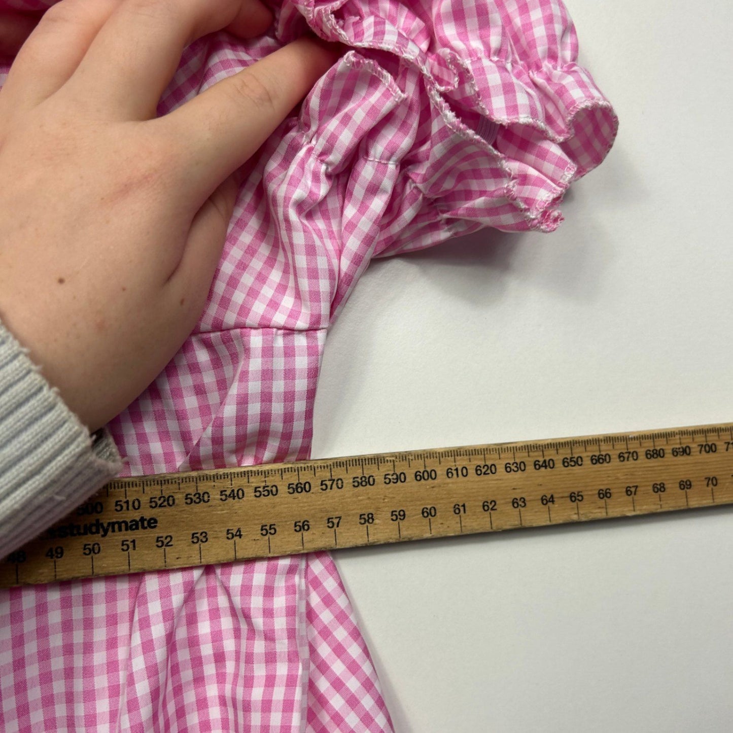 Shein Pink Gingham Check Front Open Tie Size XL